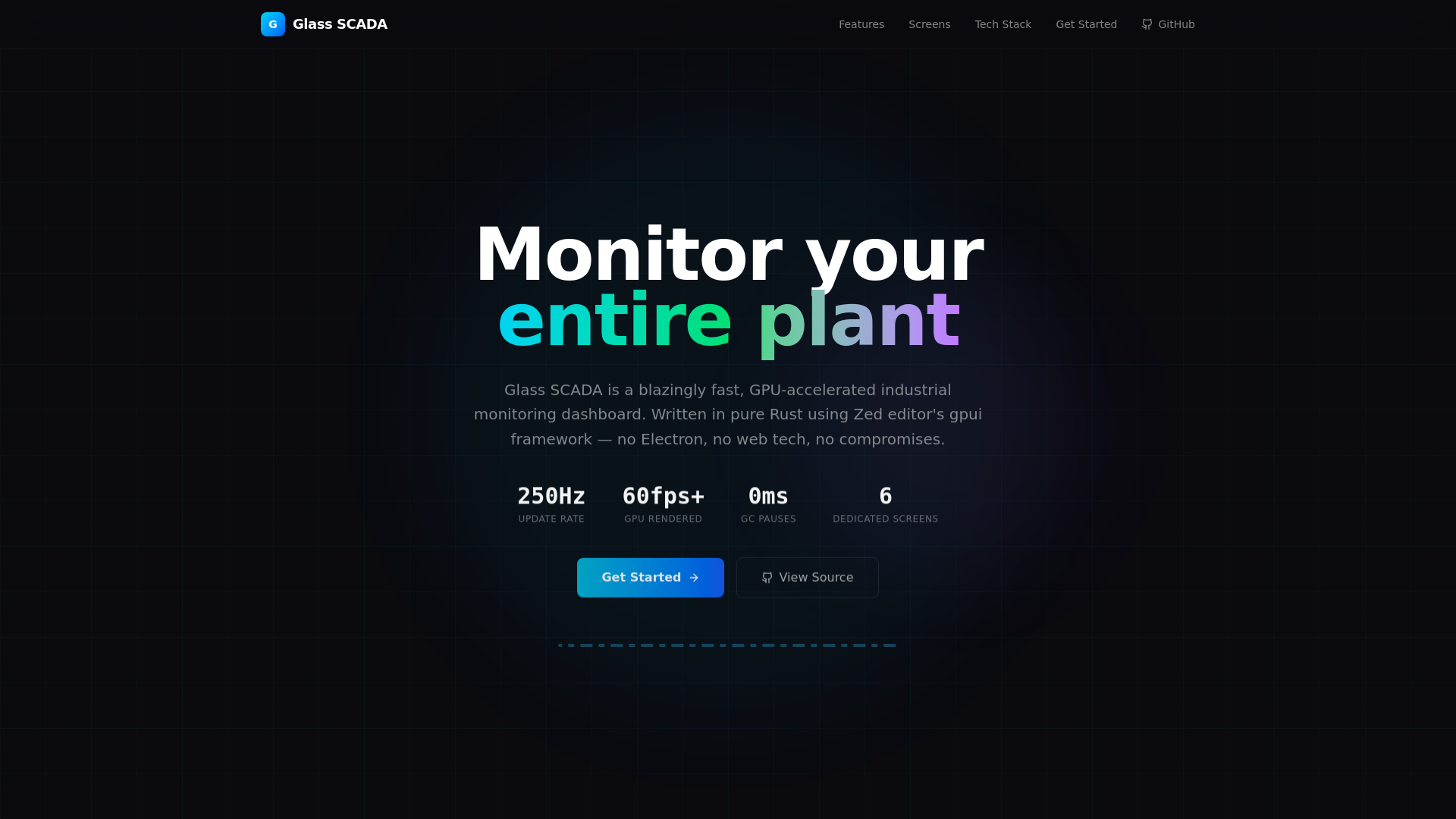 website screenshot of https://glass-scada.pages.dev/