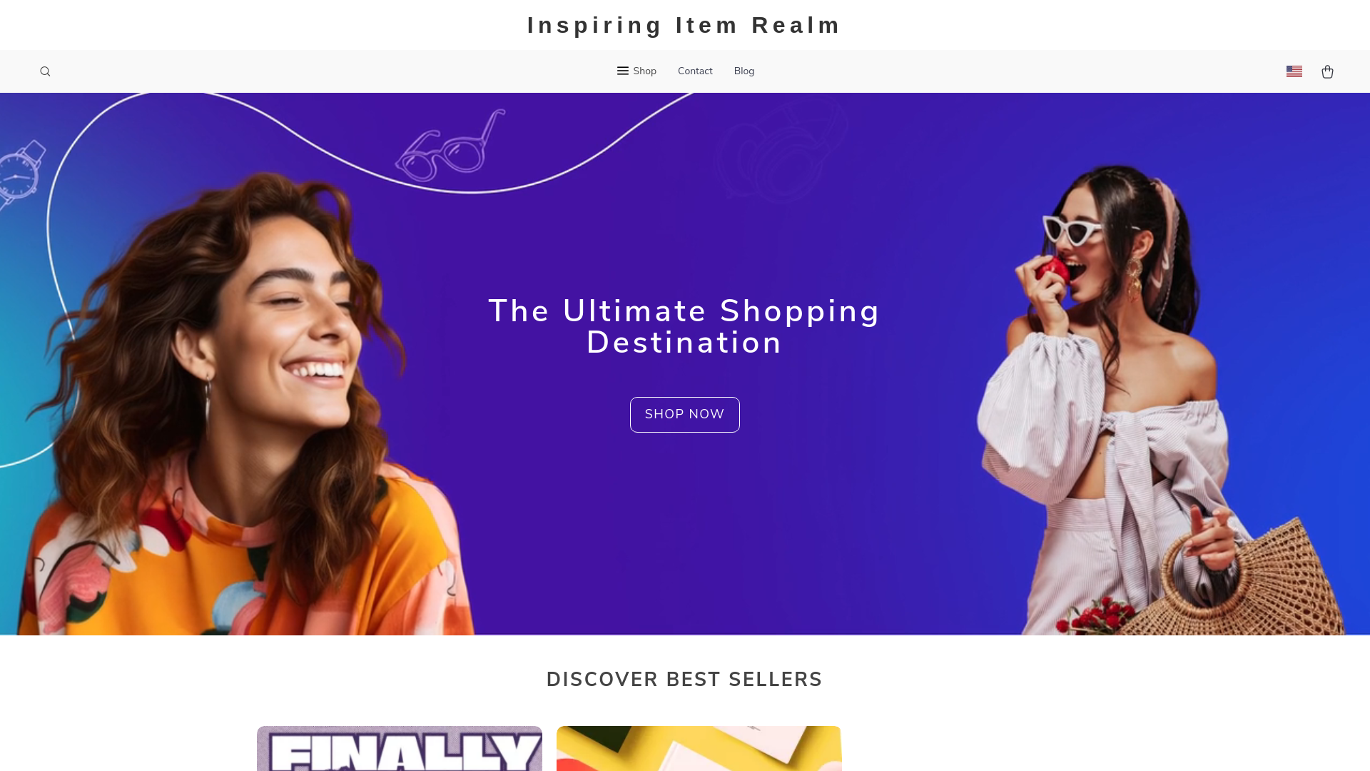 website screenshot of https://inspiringitemrealm.shop/