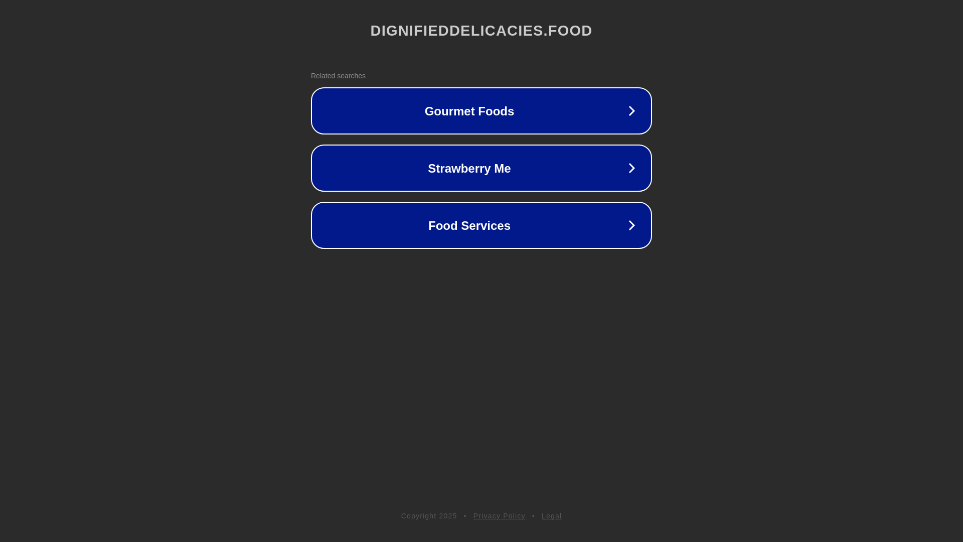 website screenshot of https://dignifieddelicacies.food/