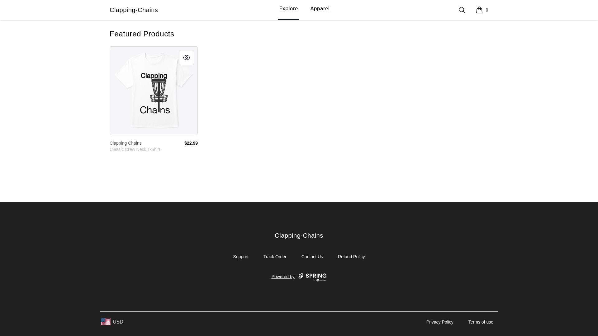 website screenshot of https://clappingchains.com/