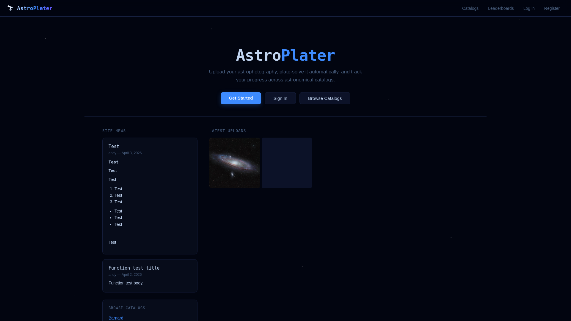 website screenshot of https://astroplater.com