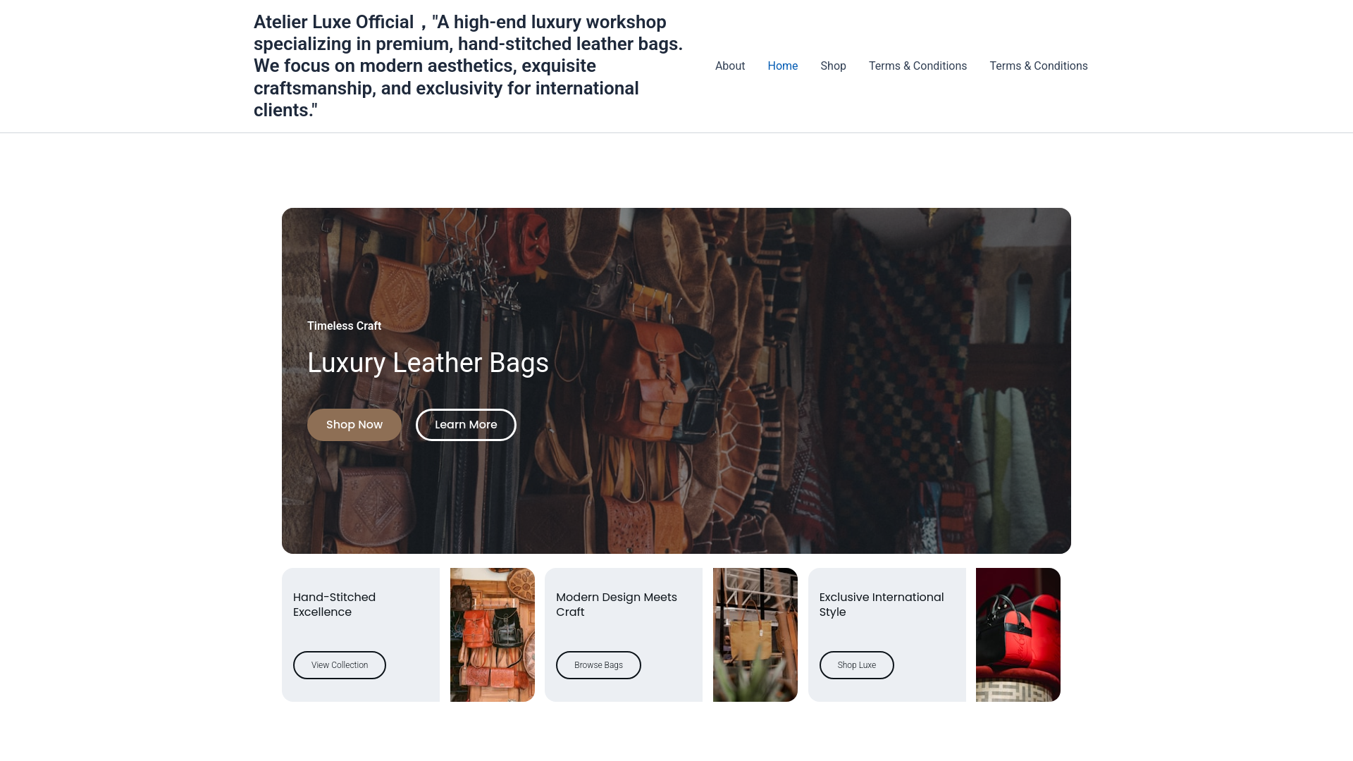 website screenshot of https://atelierluxestudio.com/