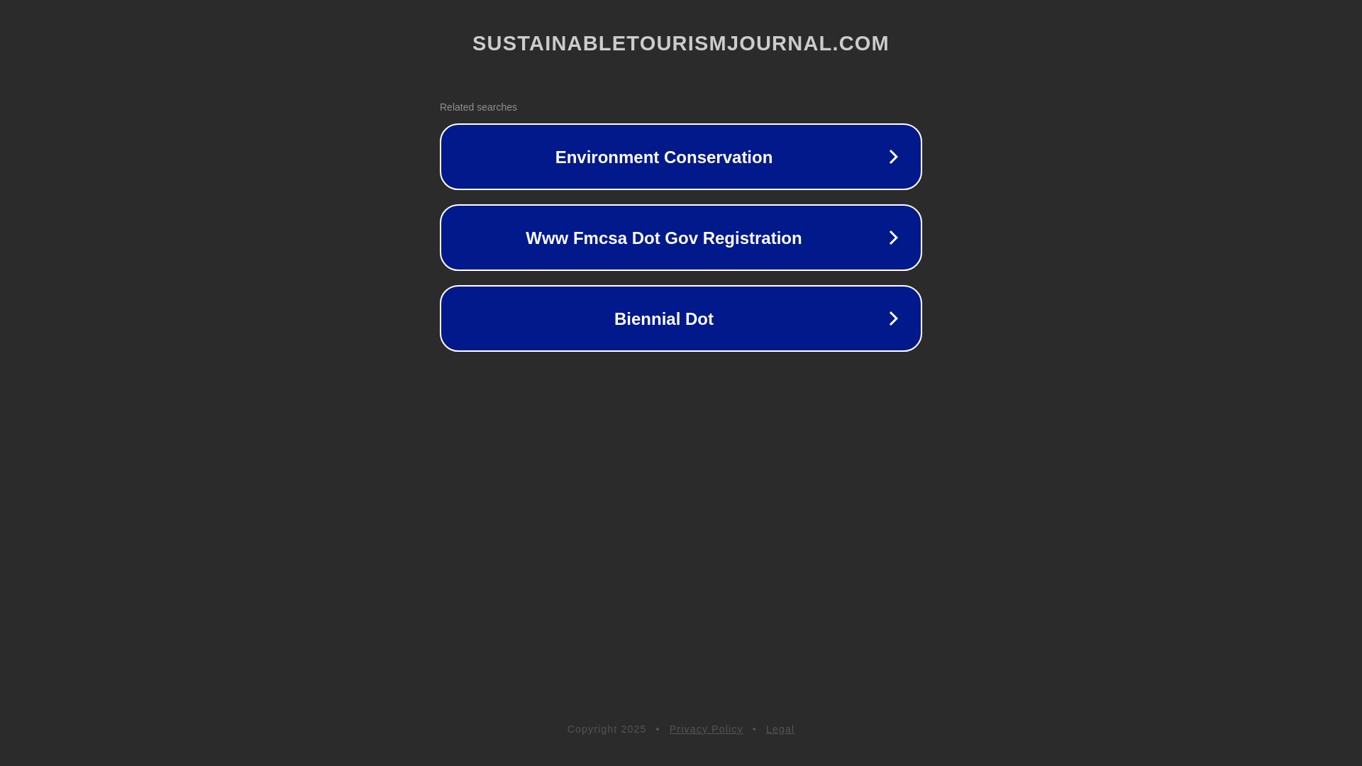 website screenshot of https://sustainabletourismjournal.com/