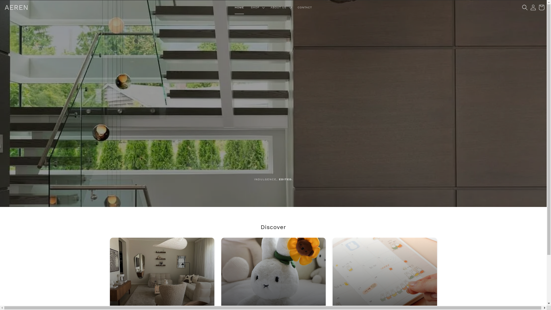 website screenshot of https://the-aeren.com/