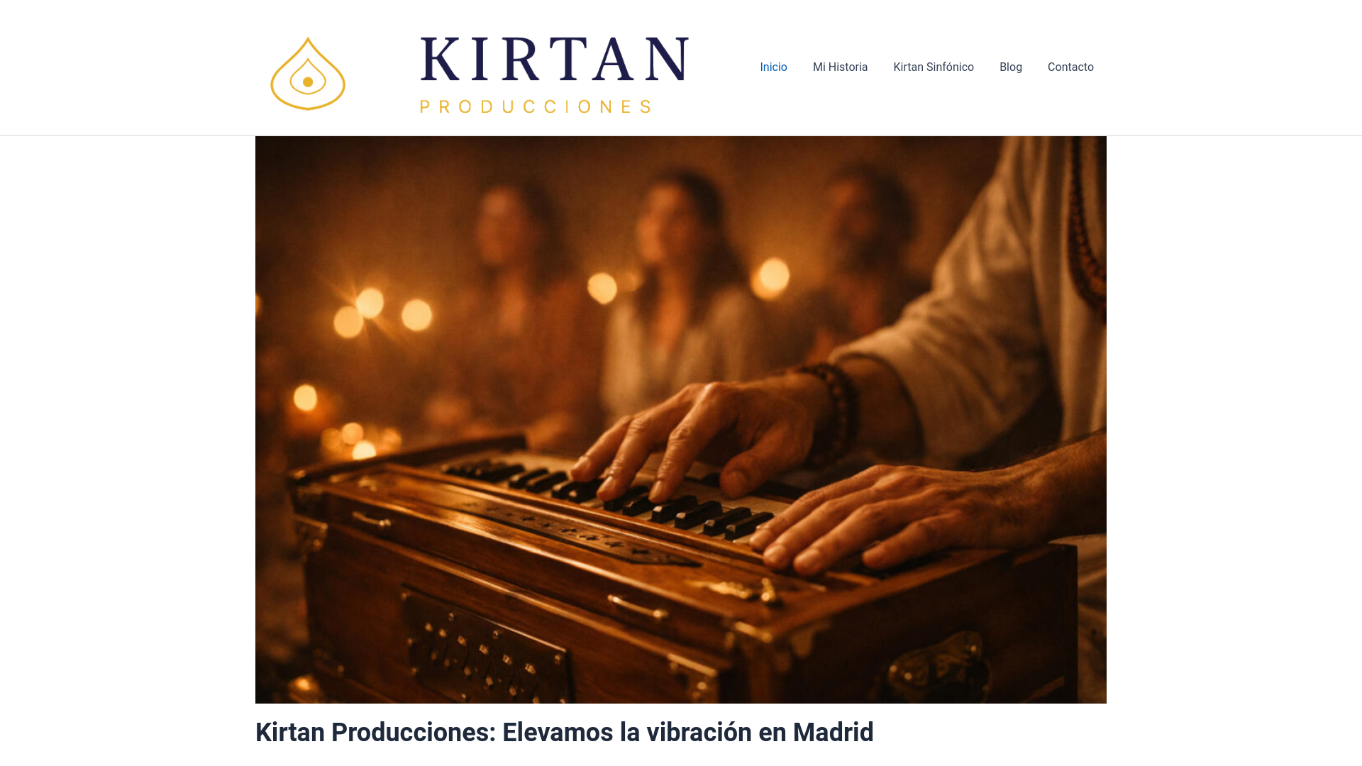 website screenshot of https://kirtanproducciones.com/