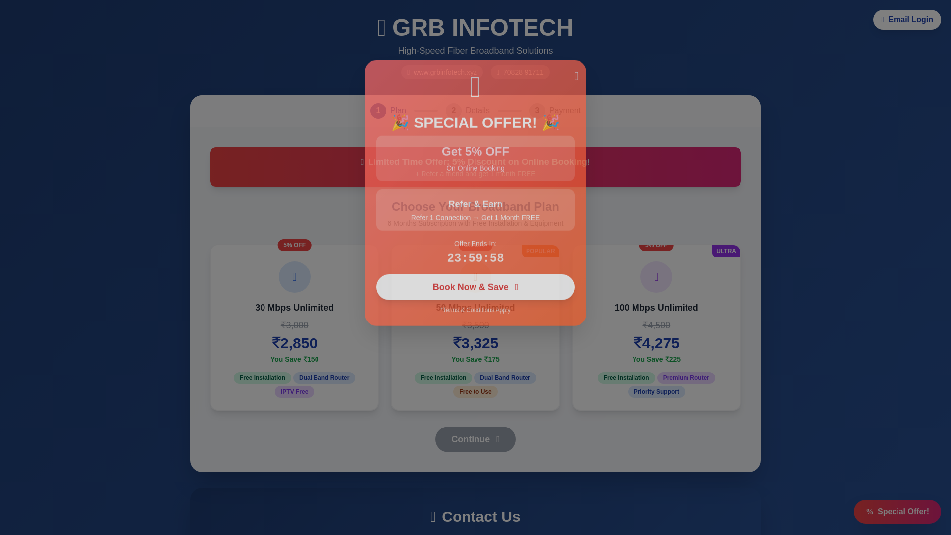 website screenshot of https://grbinfotech.xyz