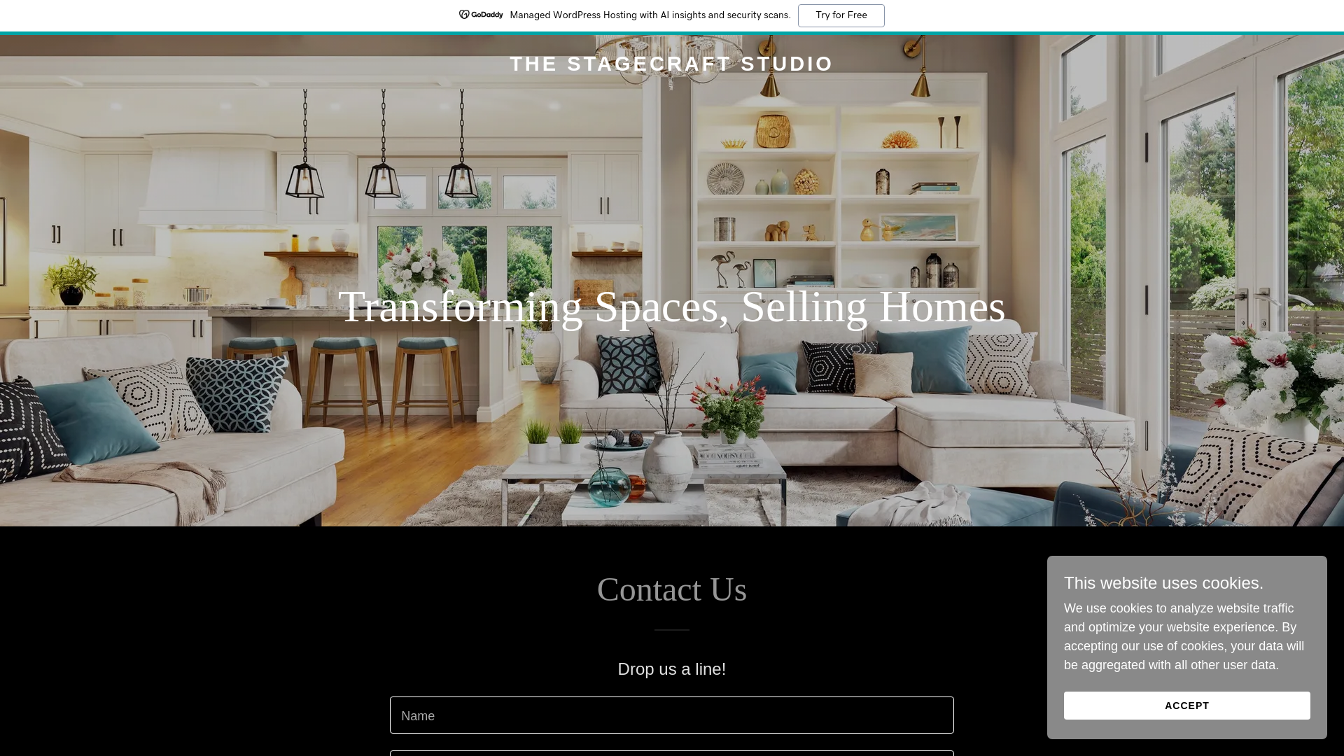 website screenshot of https://thestagecraftstudio.com/