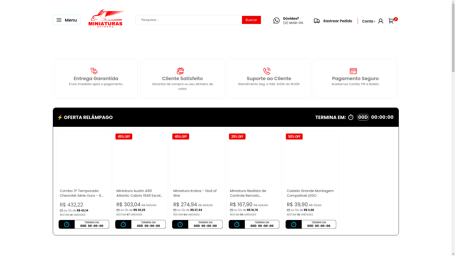 website screenshot of https://extrememiniaturas.site/