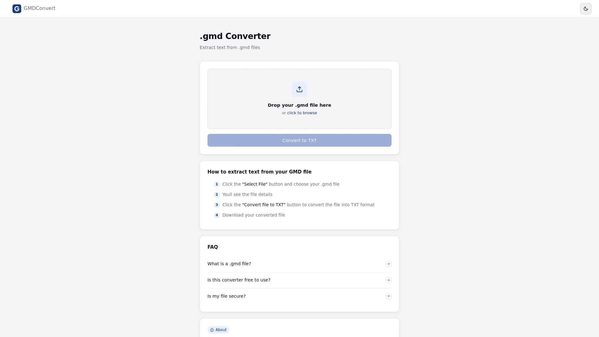 website screenshot of https://gmdconverter.pages.dev/