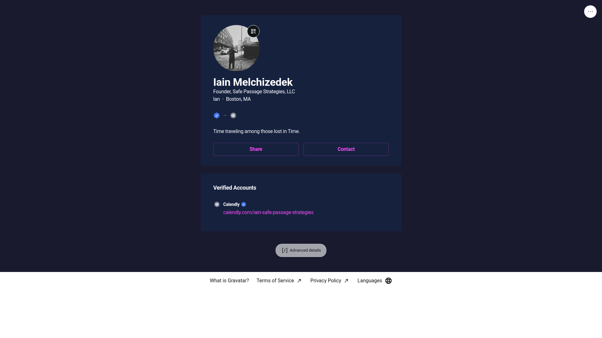 website screenshot of https://iainmelchizedek.link/
