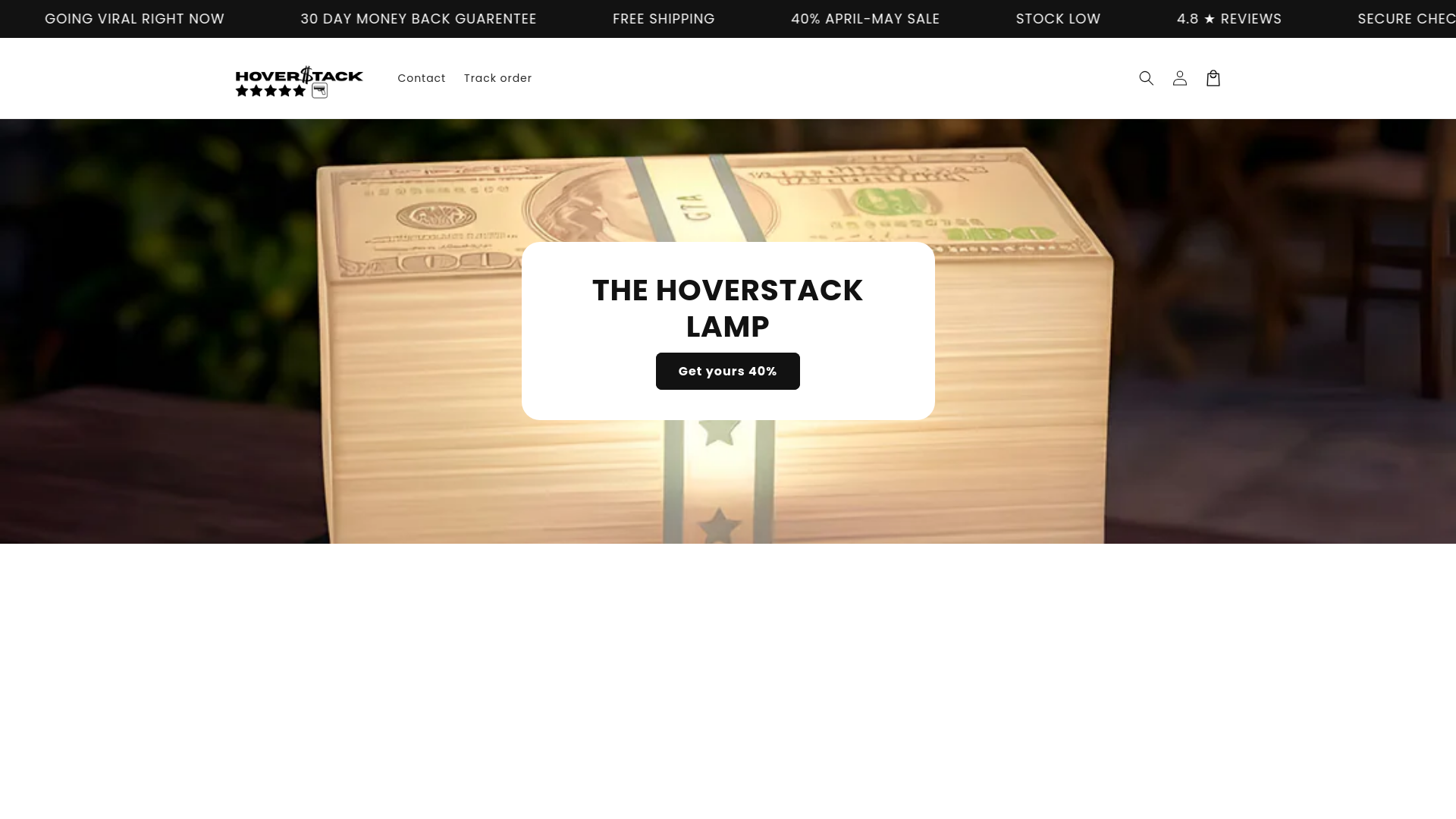 website screenshot of https://hoverstack.store/