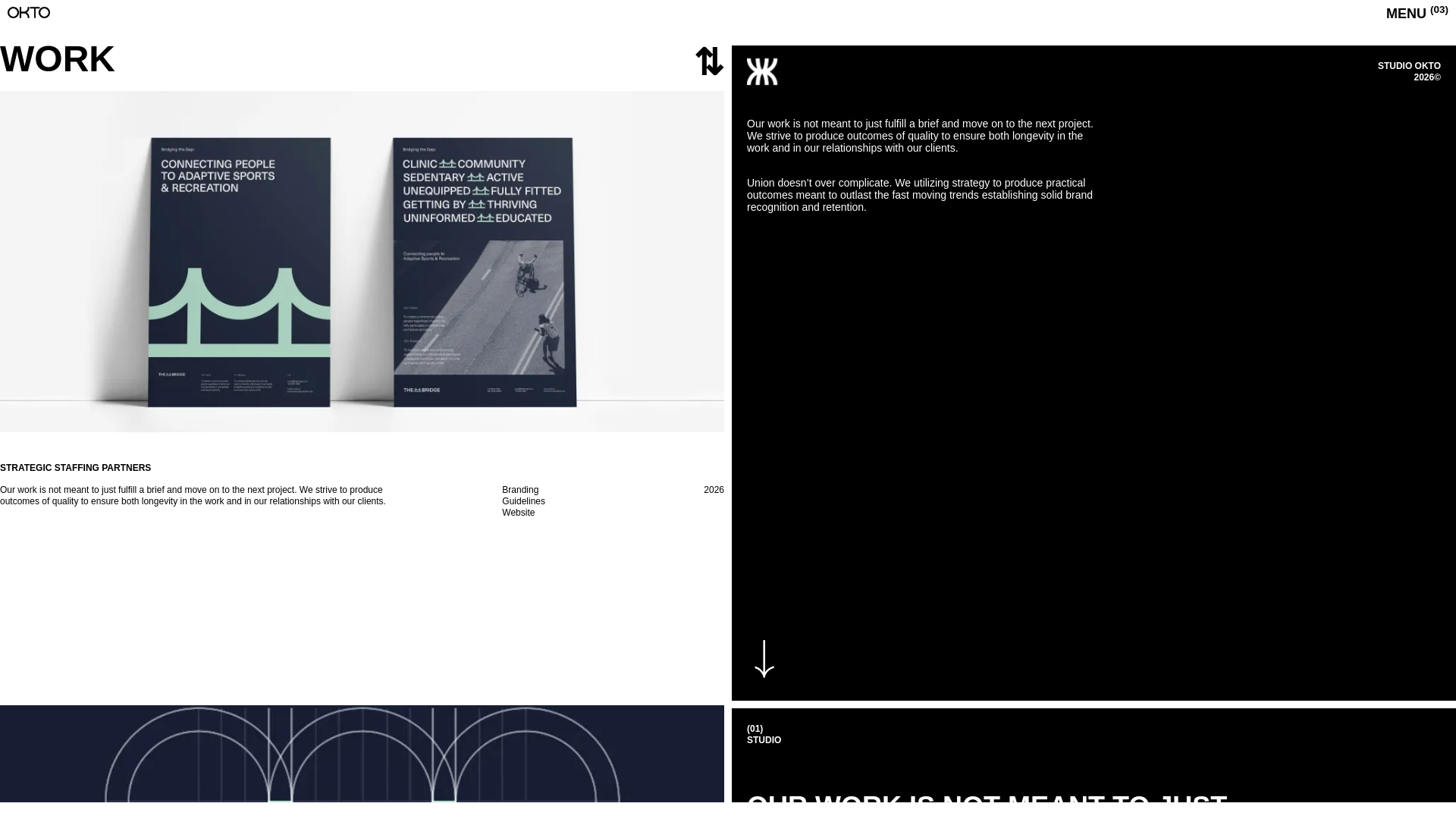 website screenshot of https://studiookto.design/