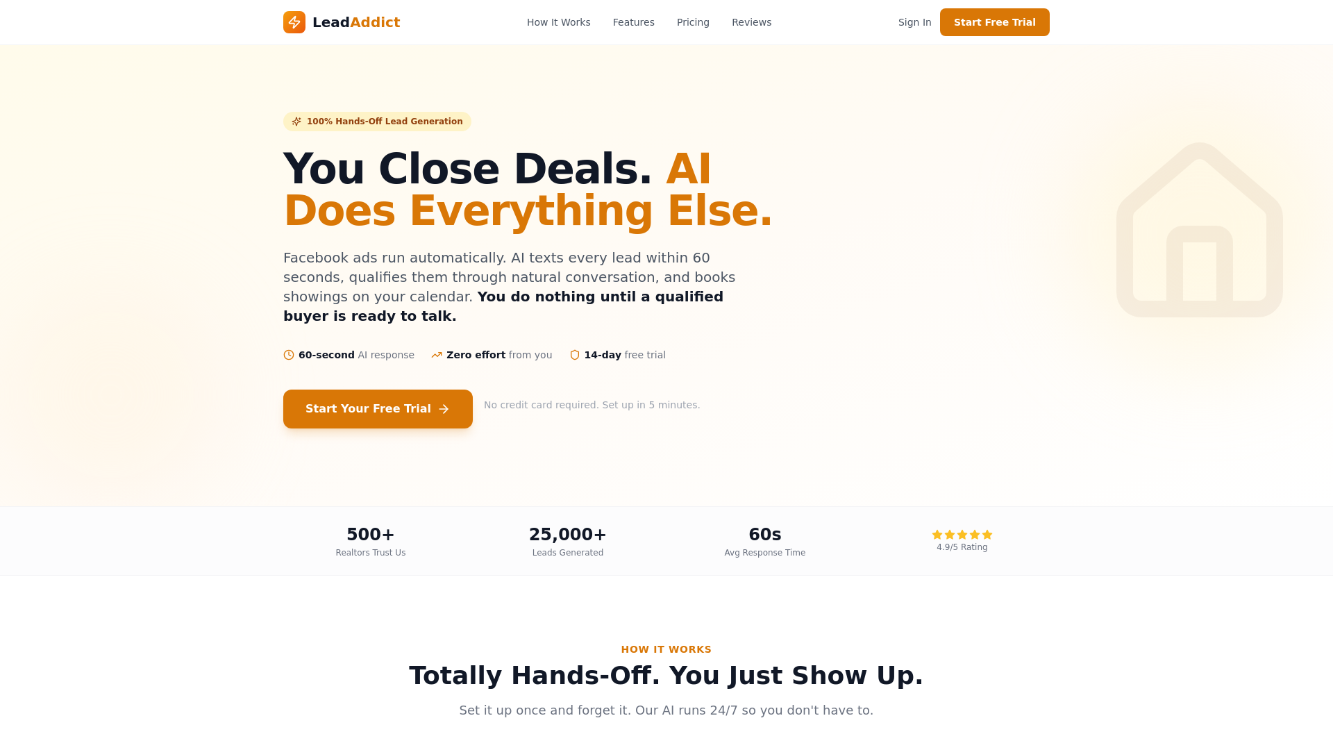 website screenshot of https://leadaddictai.com/