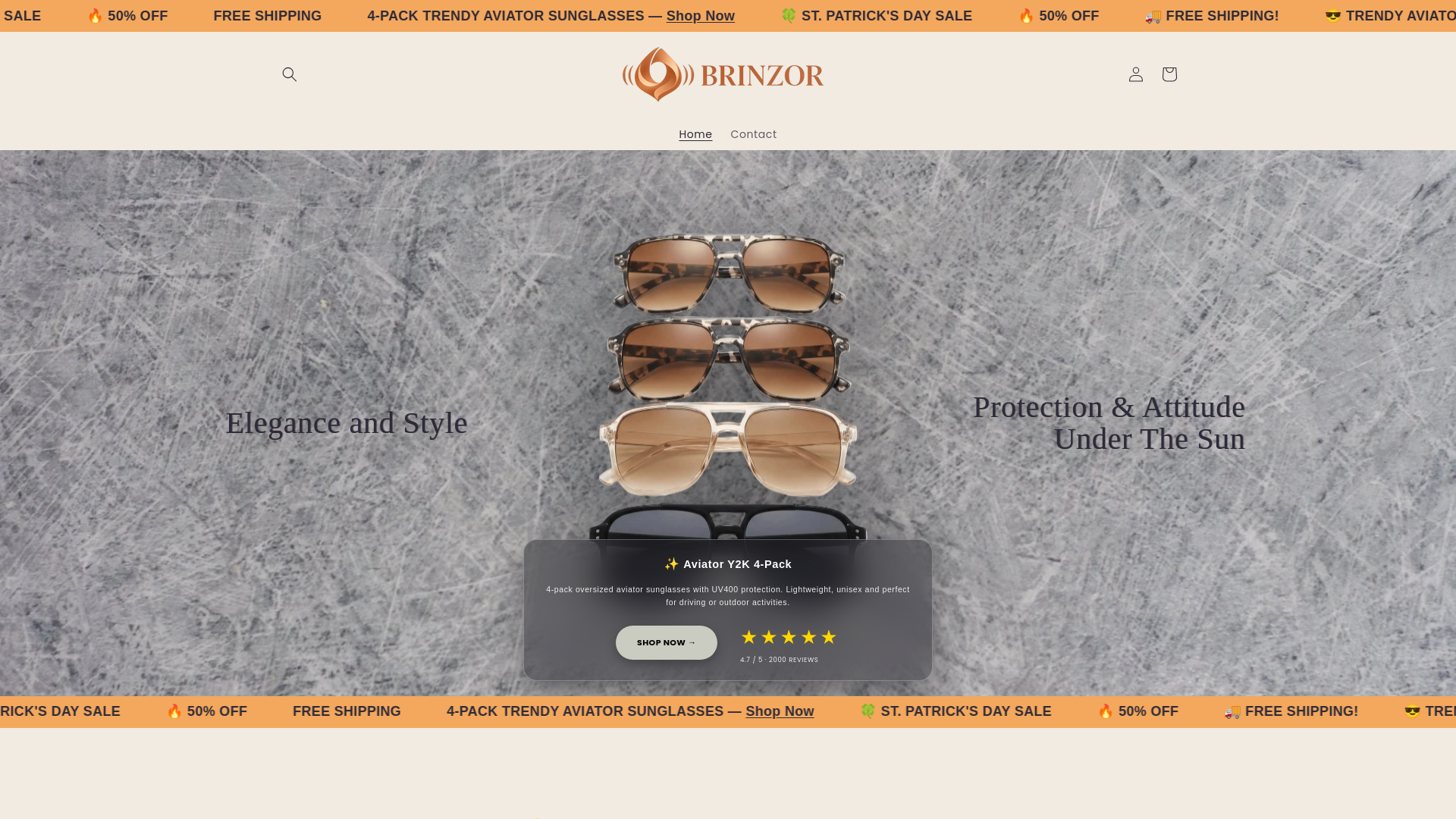 website screenshot of https://brinzor.com/
