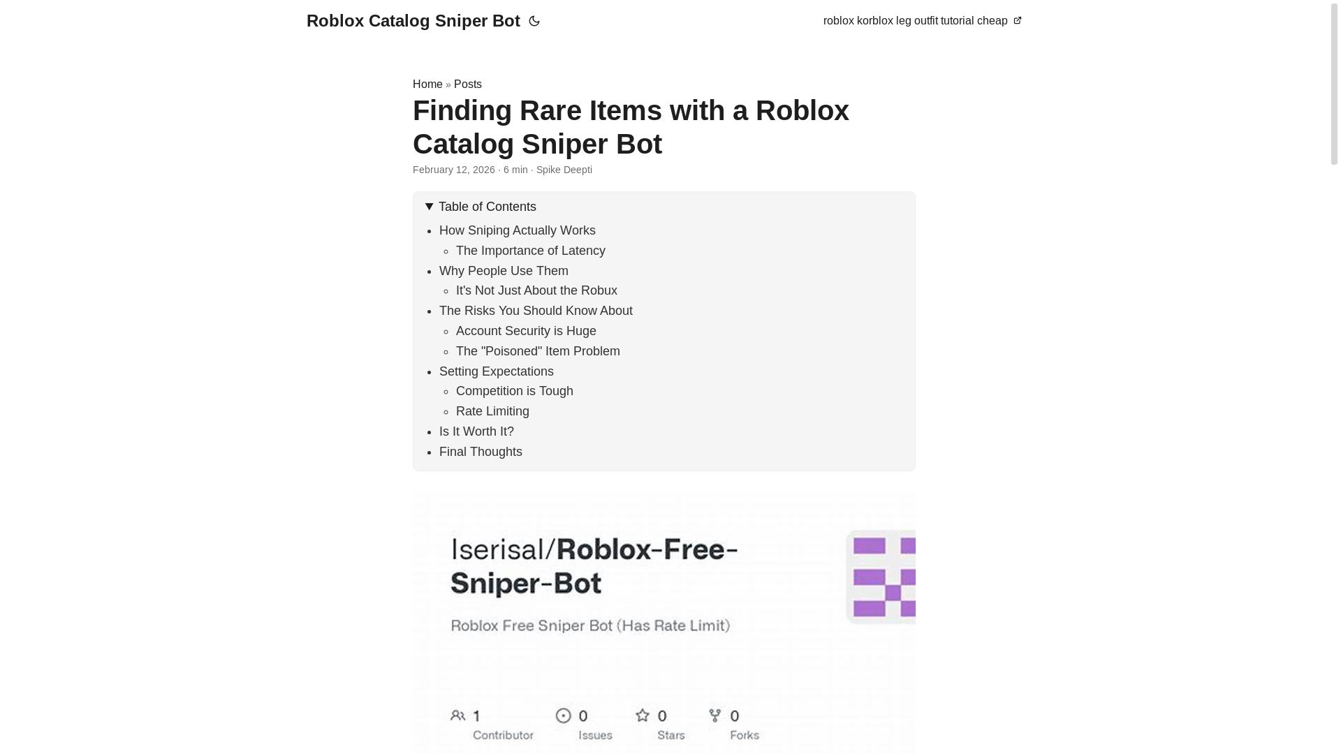 website screenshot of https://roblox-catalog-sniper-bot.pages.dev/
