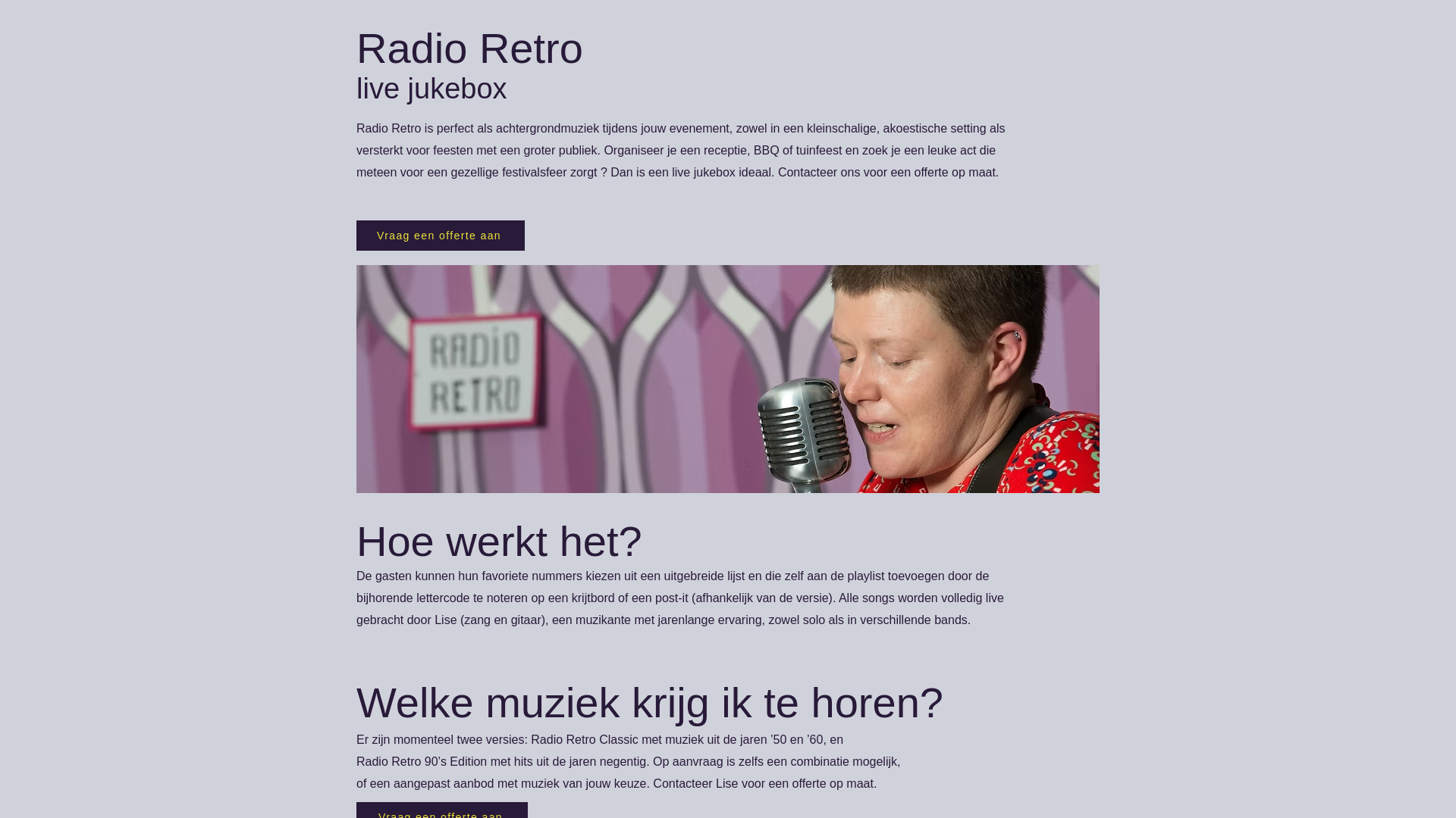 website screenshot of https://radioretrolivemuziek.be/