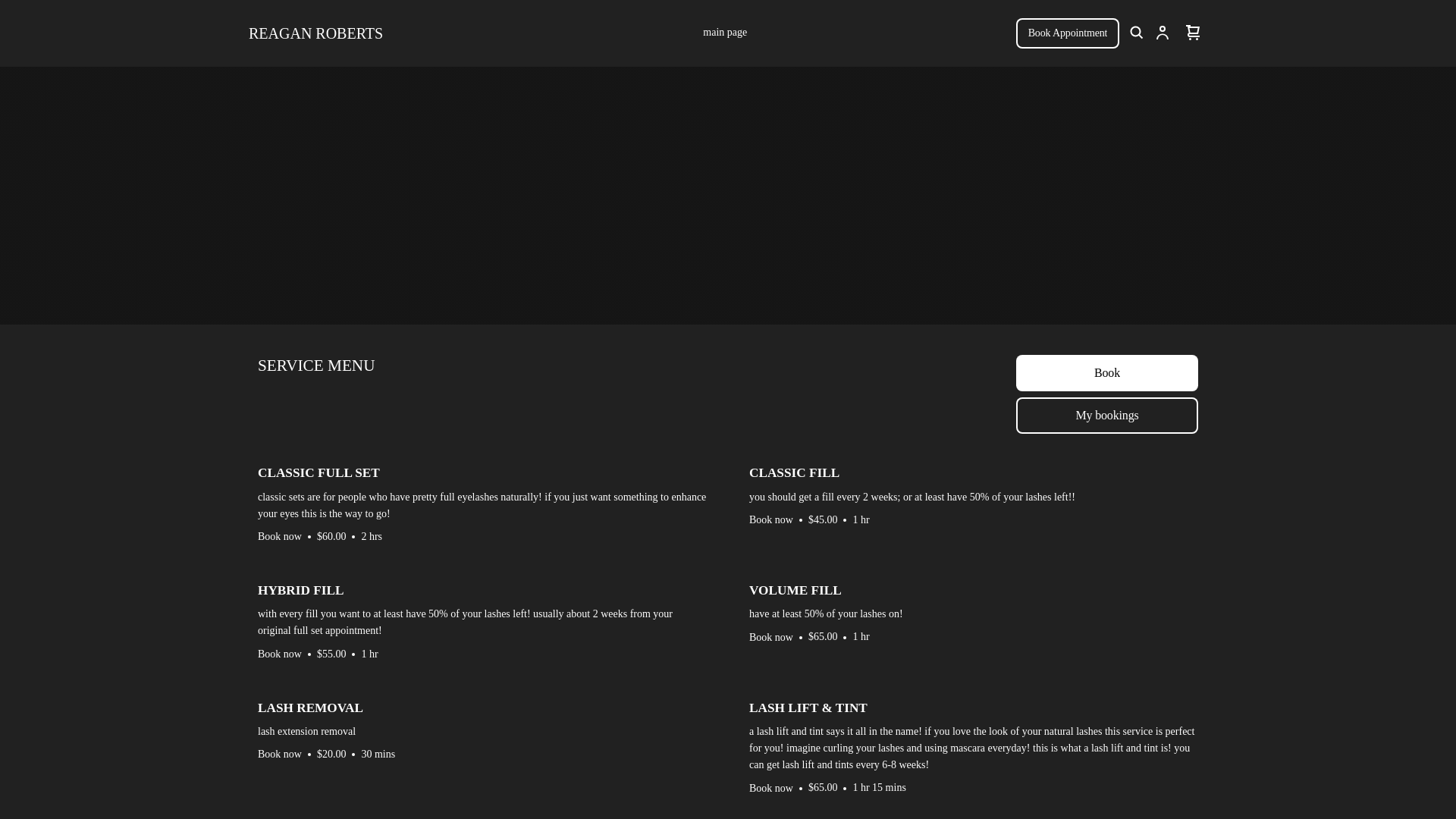 website screenshot of https://lashedxreagan.com/