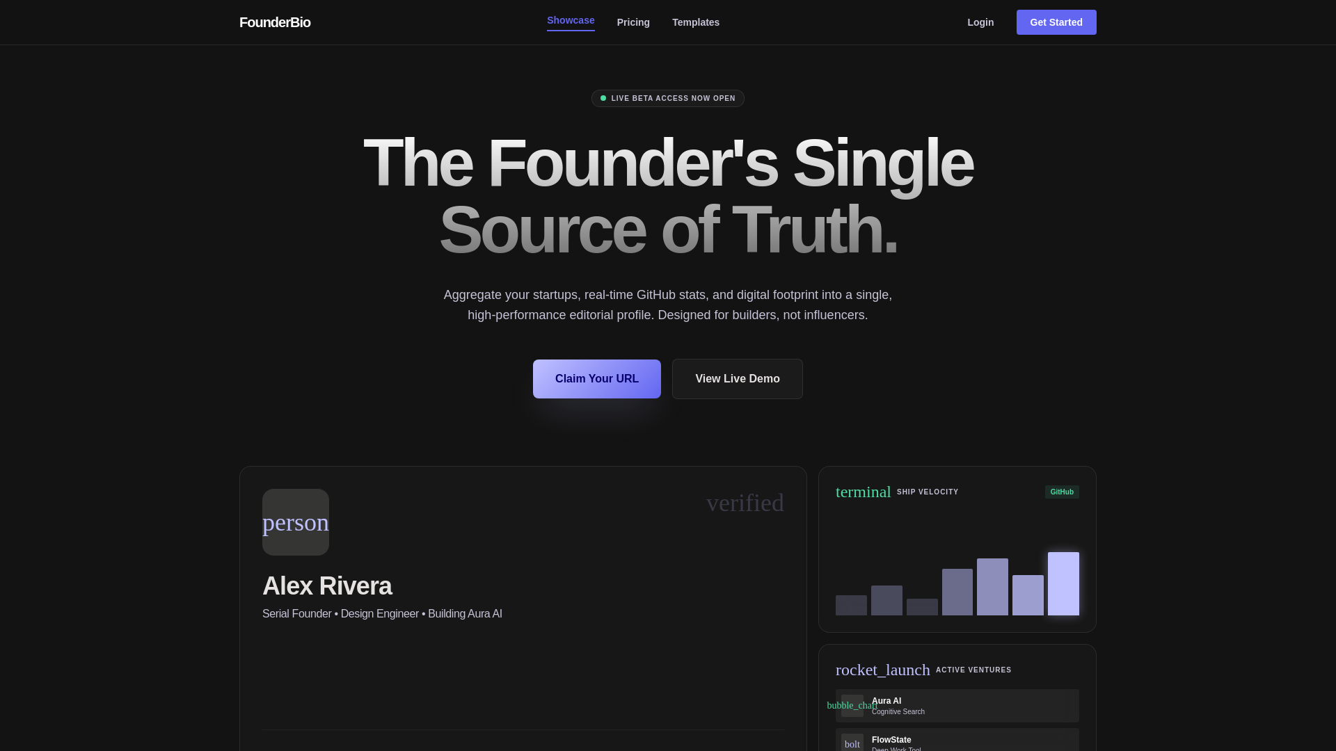 website screenshot of https://founderbio.pages.dev/