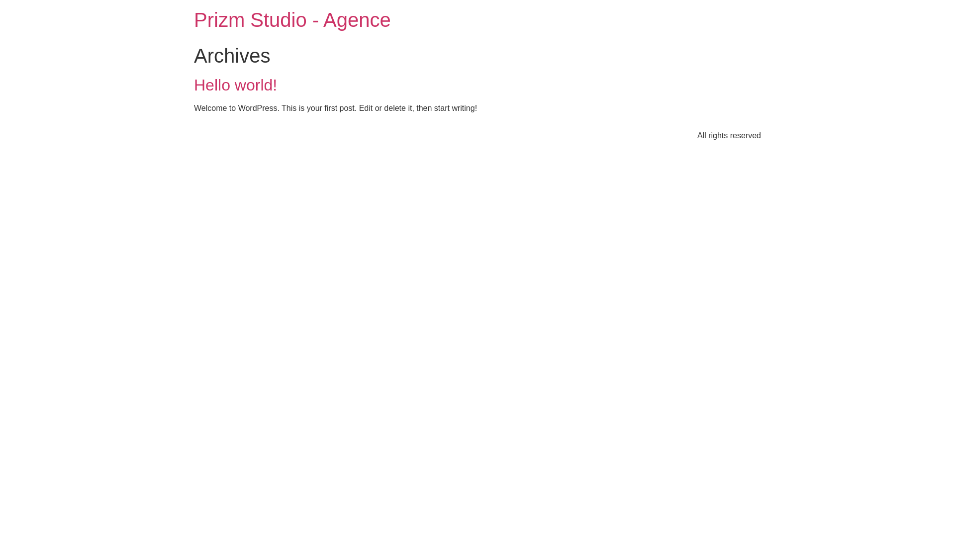 website screenshot of https://prizmstudio-agence.com