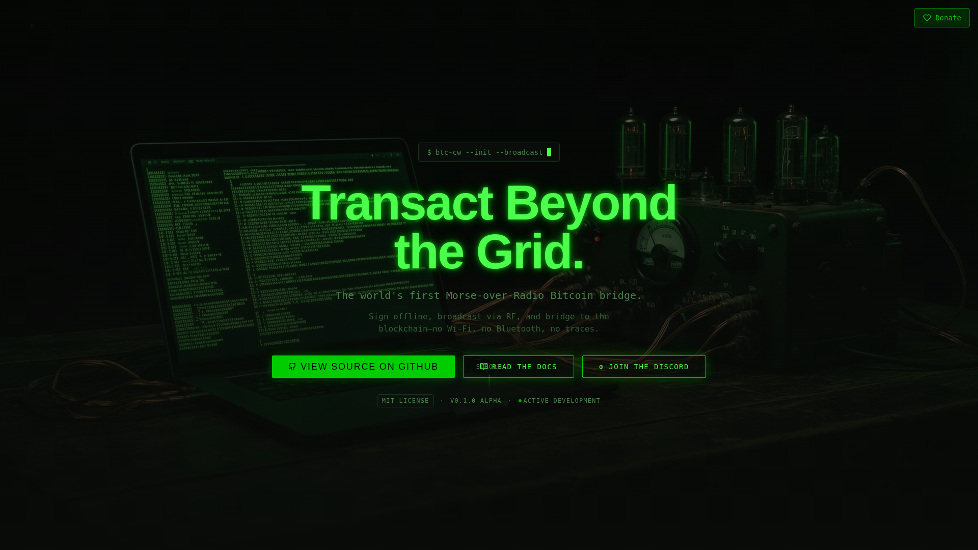 website screenshot of https://btc-cw.org/