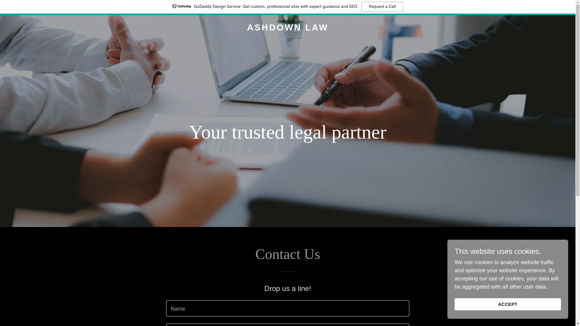 website screenshot of https://ashdown-law.com/