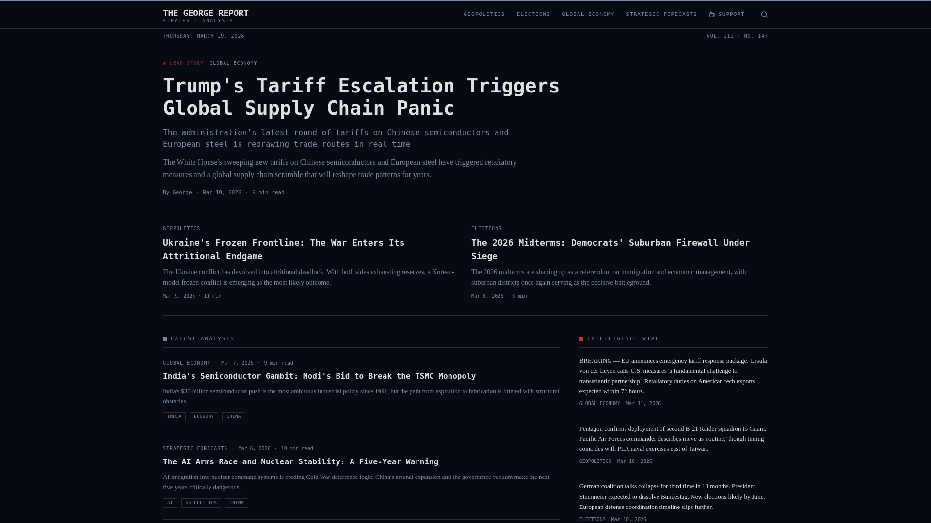 website screenshot of https://the-george-report.com/