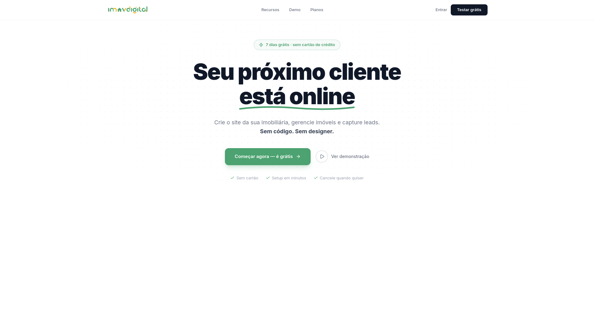 website screenshot of https://imovdigital.com.br/