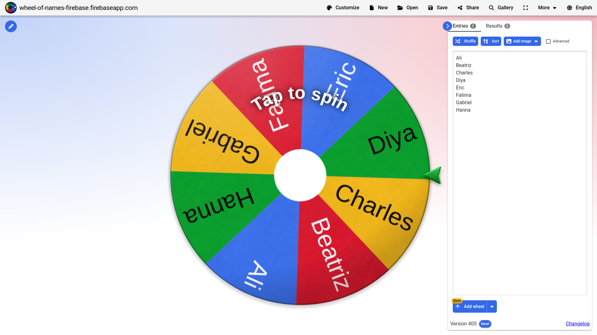website screenshot of https://wheel-of-names-firebase.firebaseapp.com/