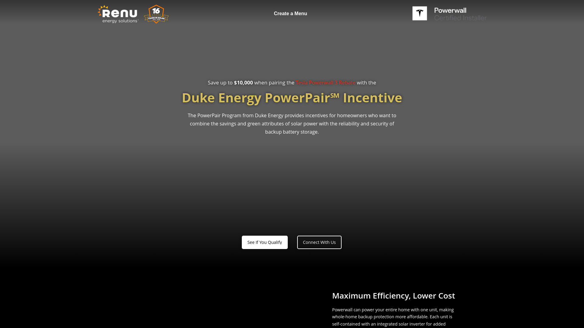 website screenshot of https://ditchthegrid.solar/