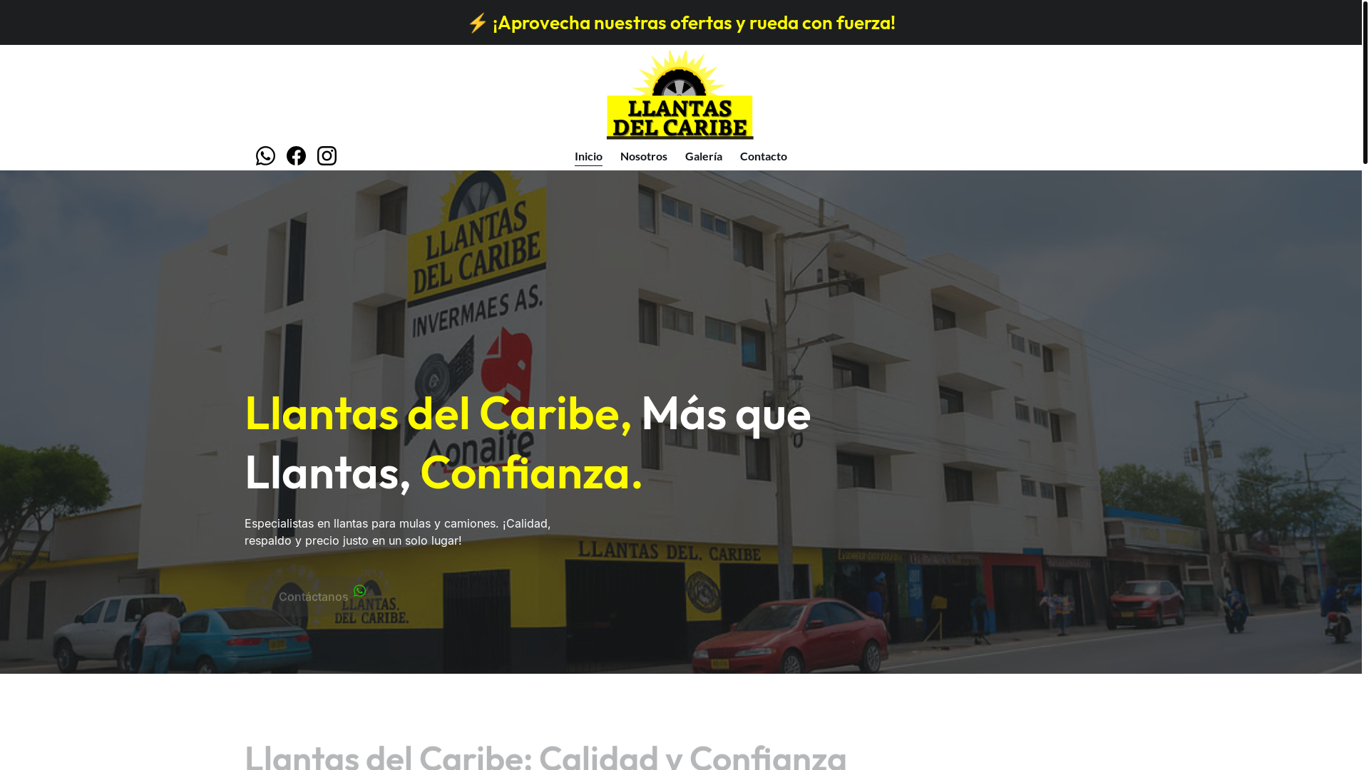 website screenshot of https://llantasdelcaribesas.com/
