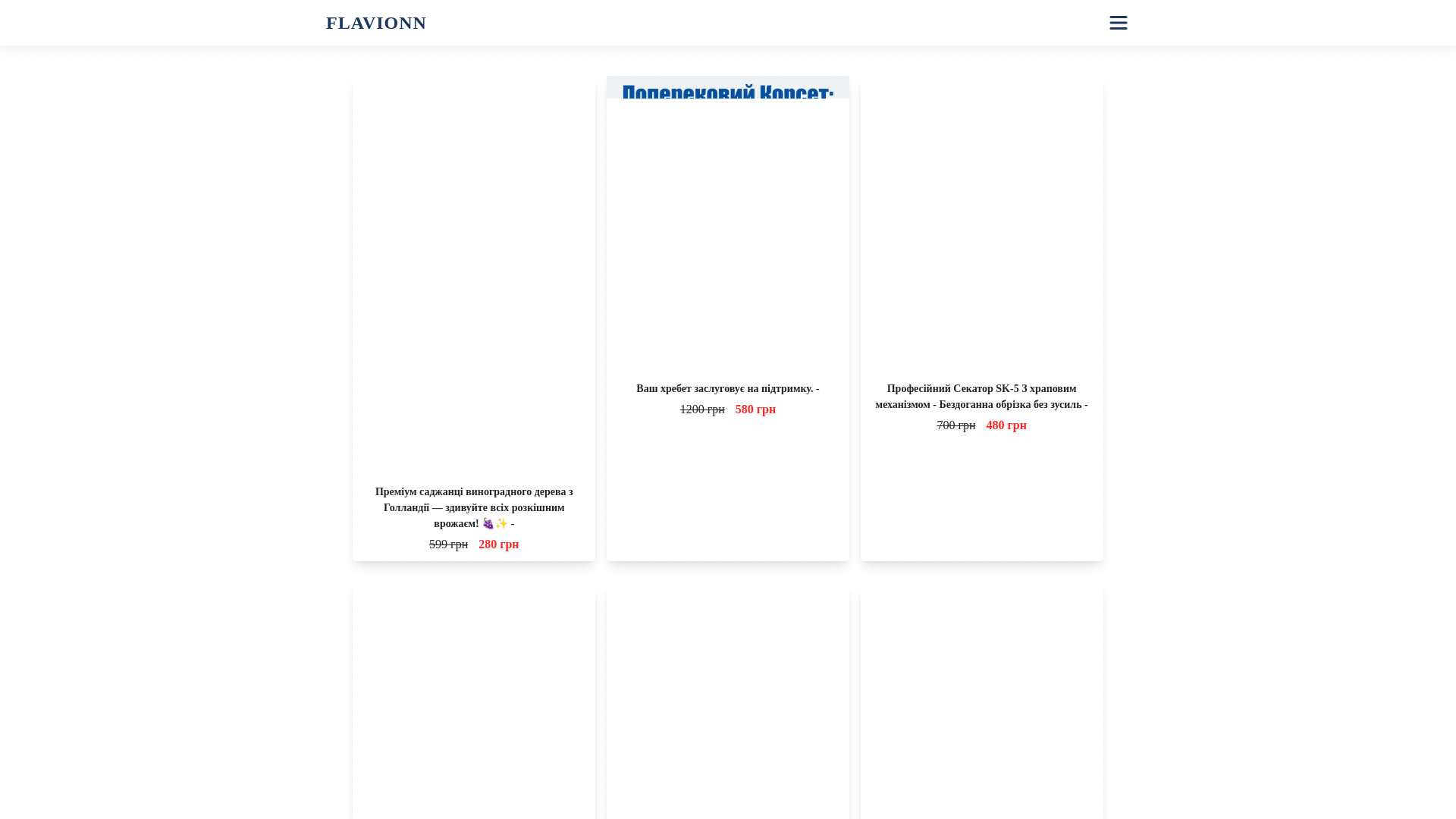 website screenshot of https://flavionn.com.ua/