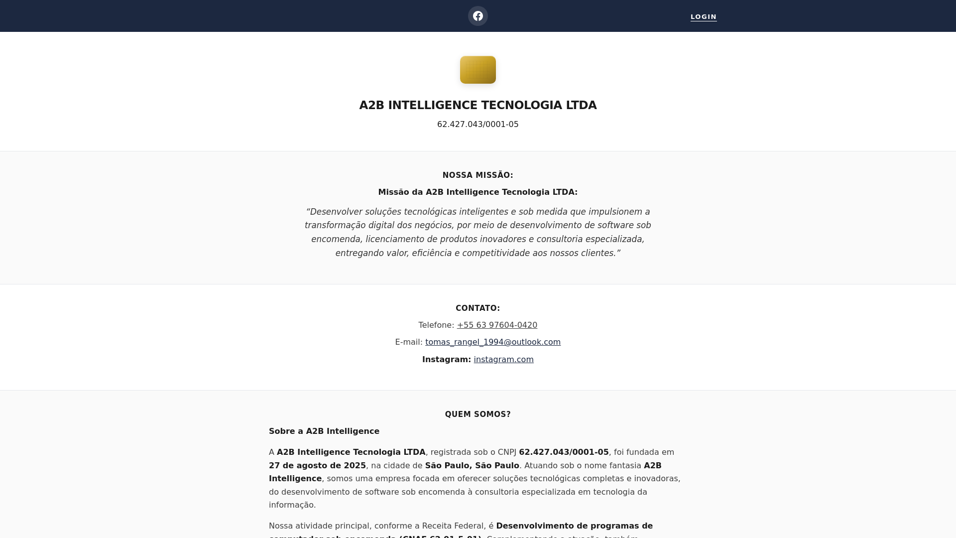 website screenshot of https://a2b-intelligence.pages.dev/