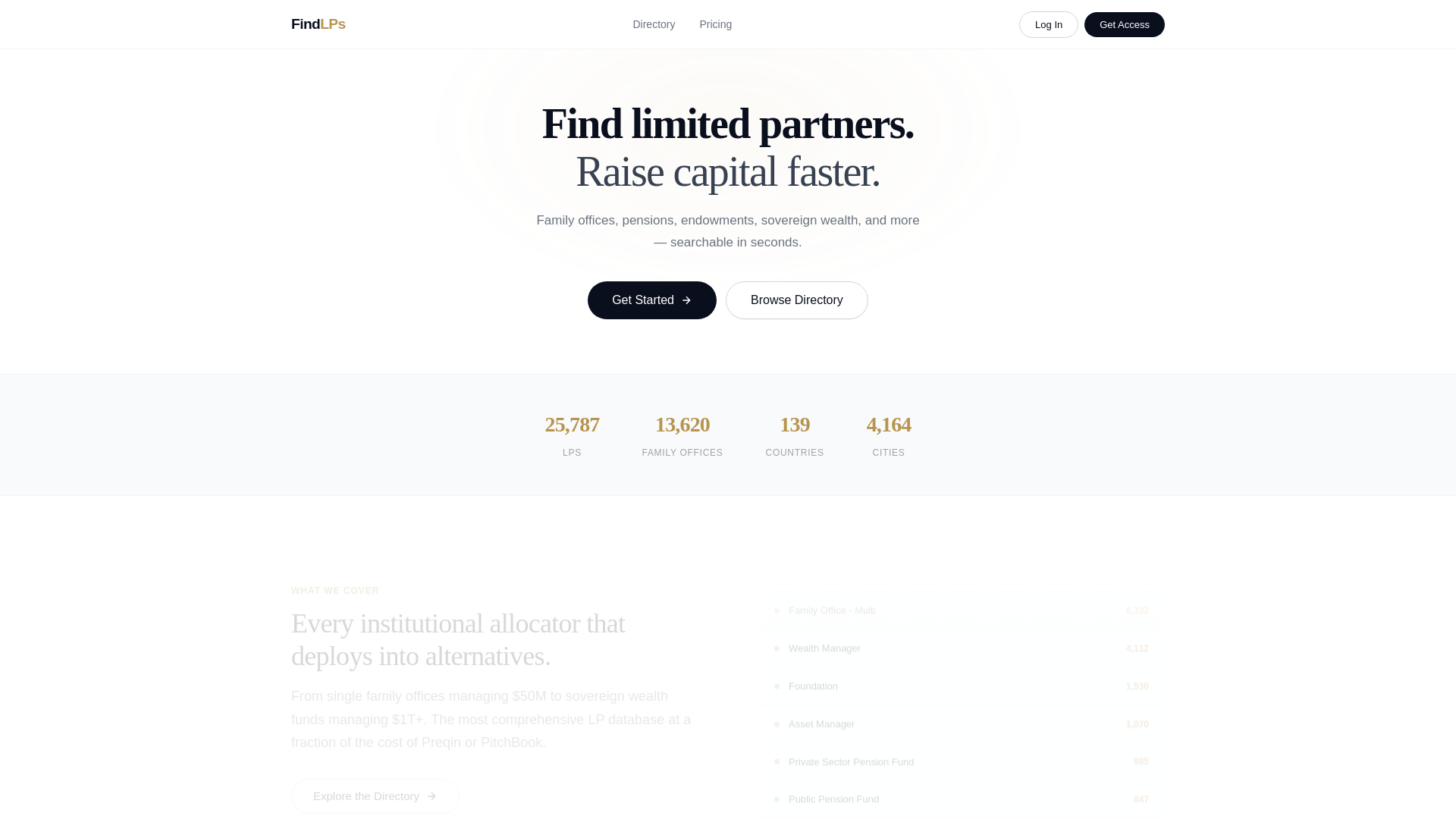 website screenshot of https://findlps.com/
