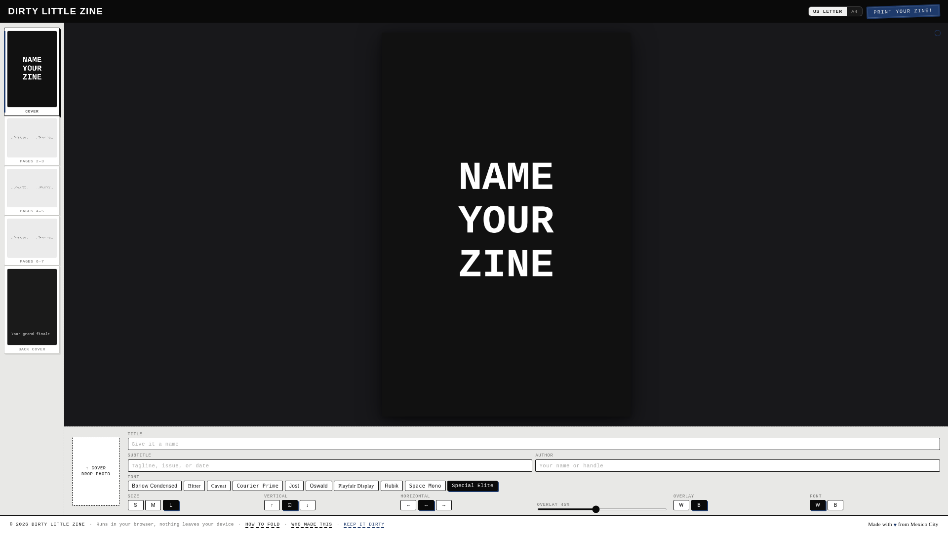 website screenshot of https://dirtylittlezine-com.pages.dev/