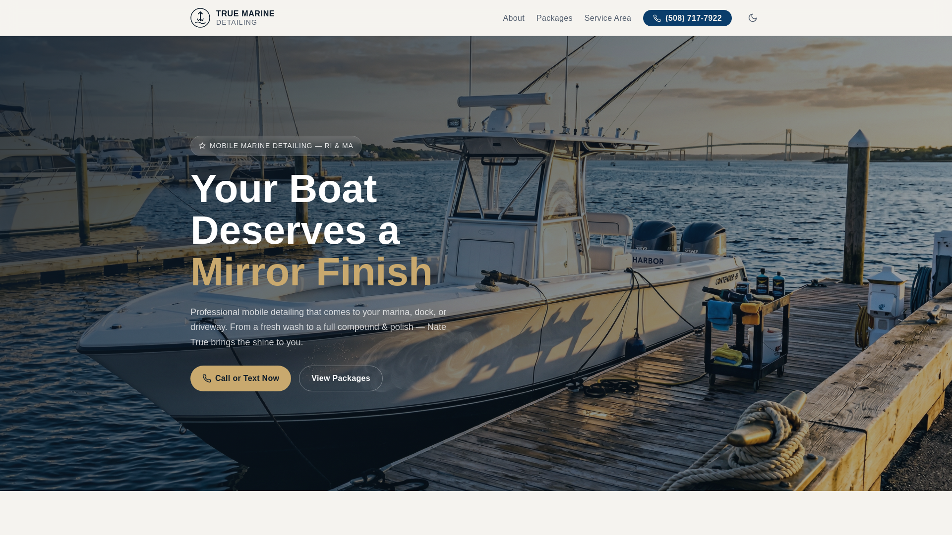 website screenshot of https://truemarinedetailing.com