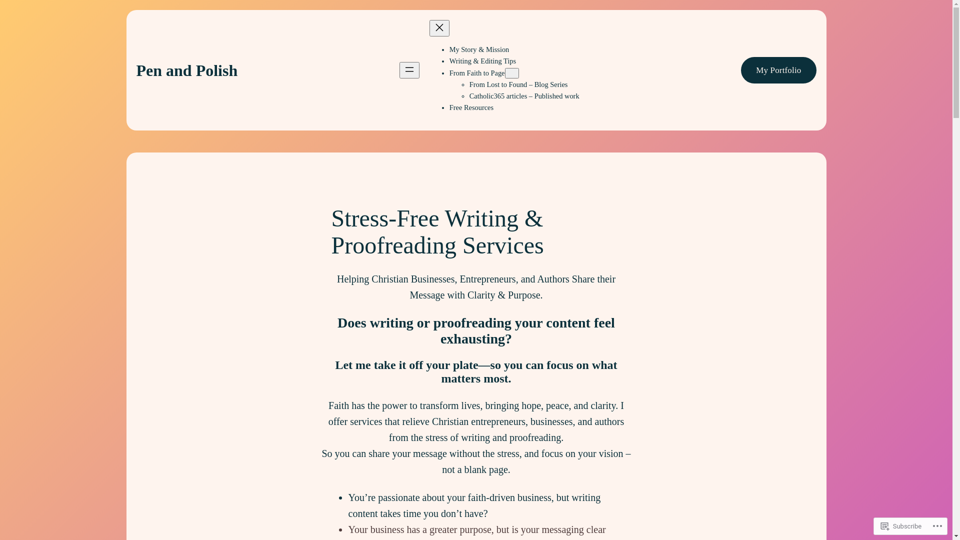 website screenshot of https://penandpolish.studio/