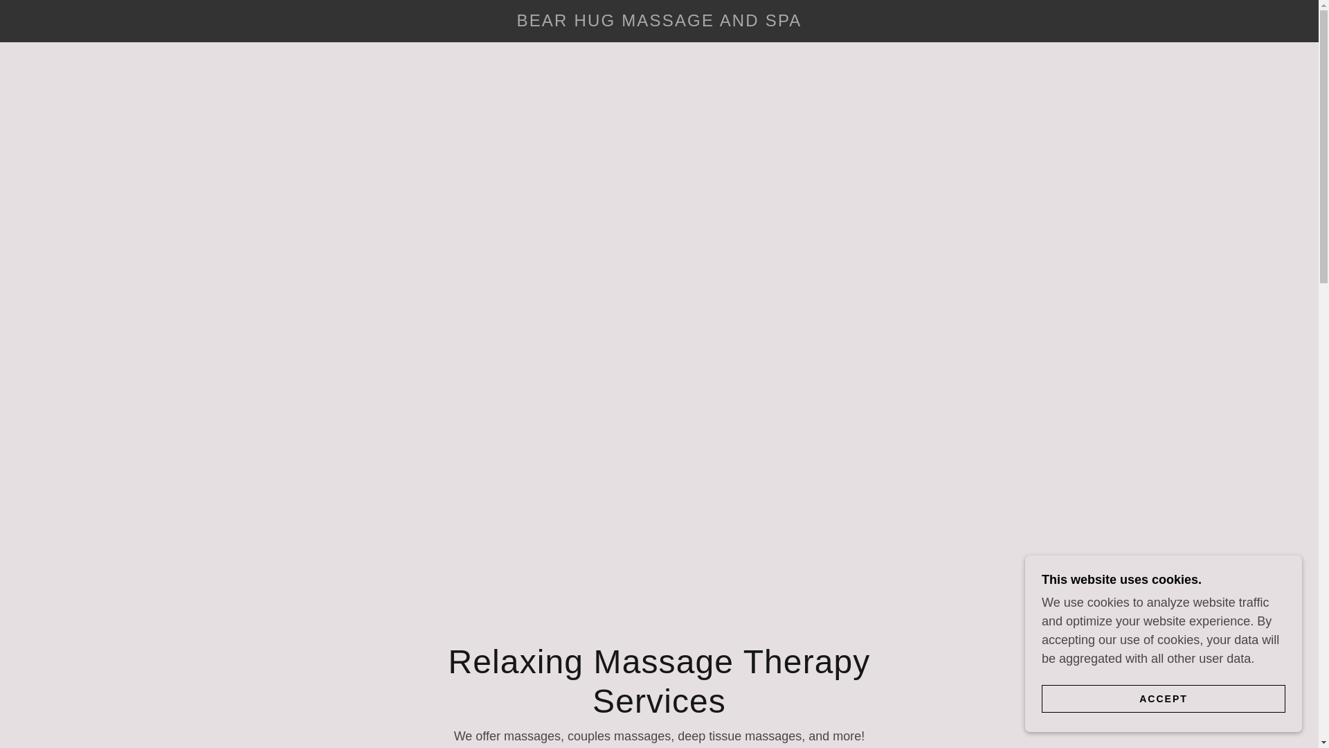 website screenshot of https://bearhugmassageandspa.com/