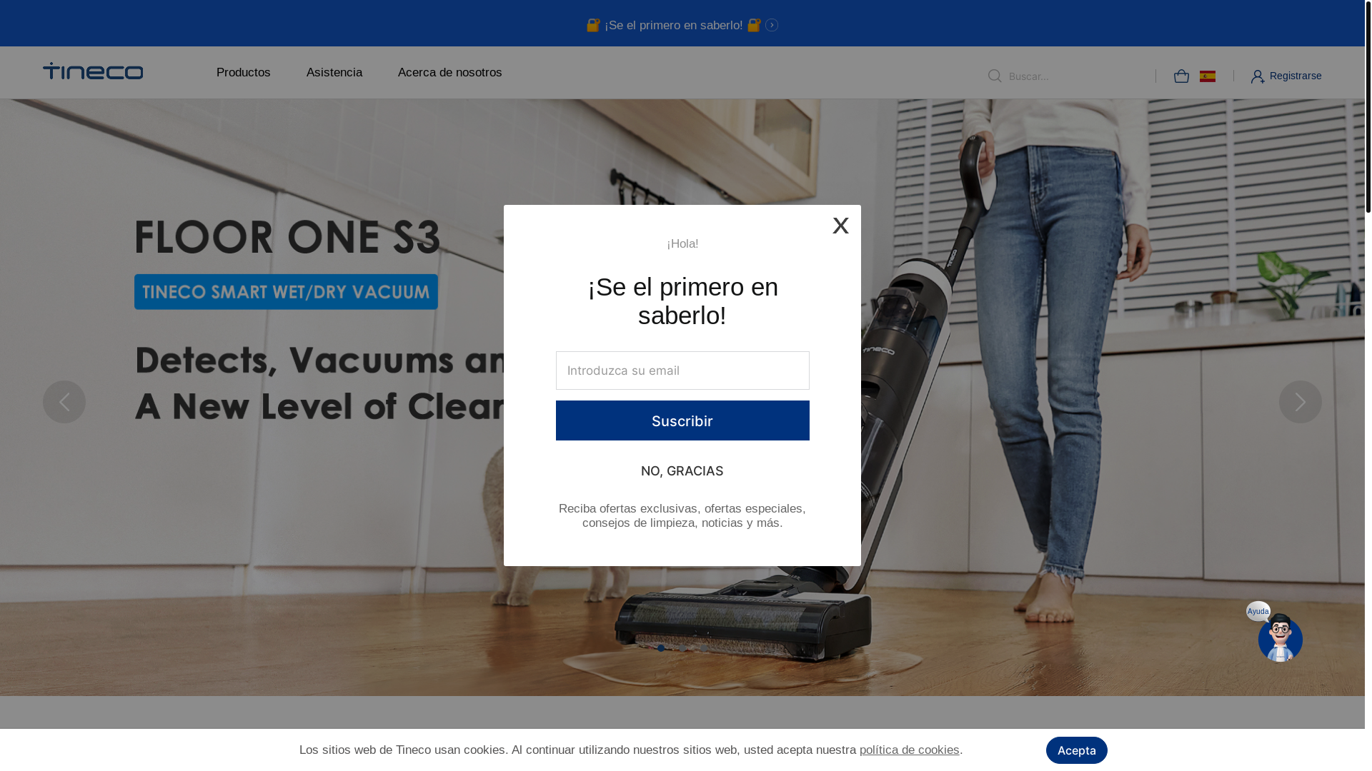 website screenshot of https://tineco.com