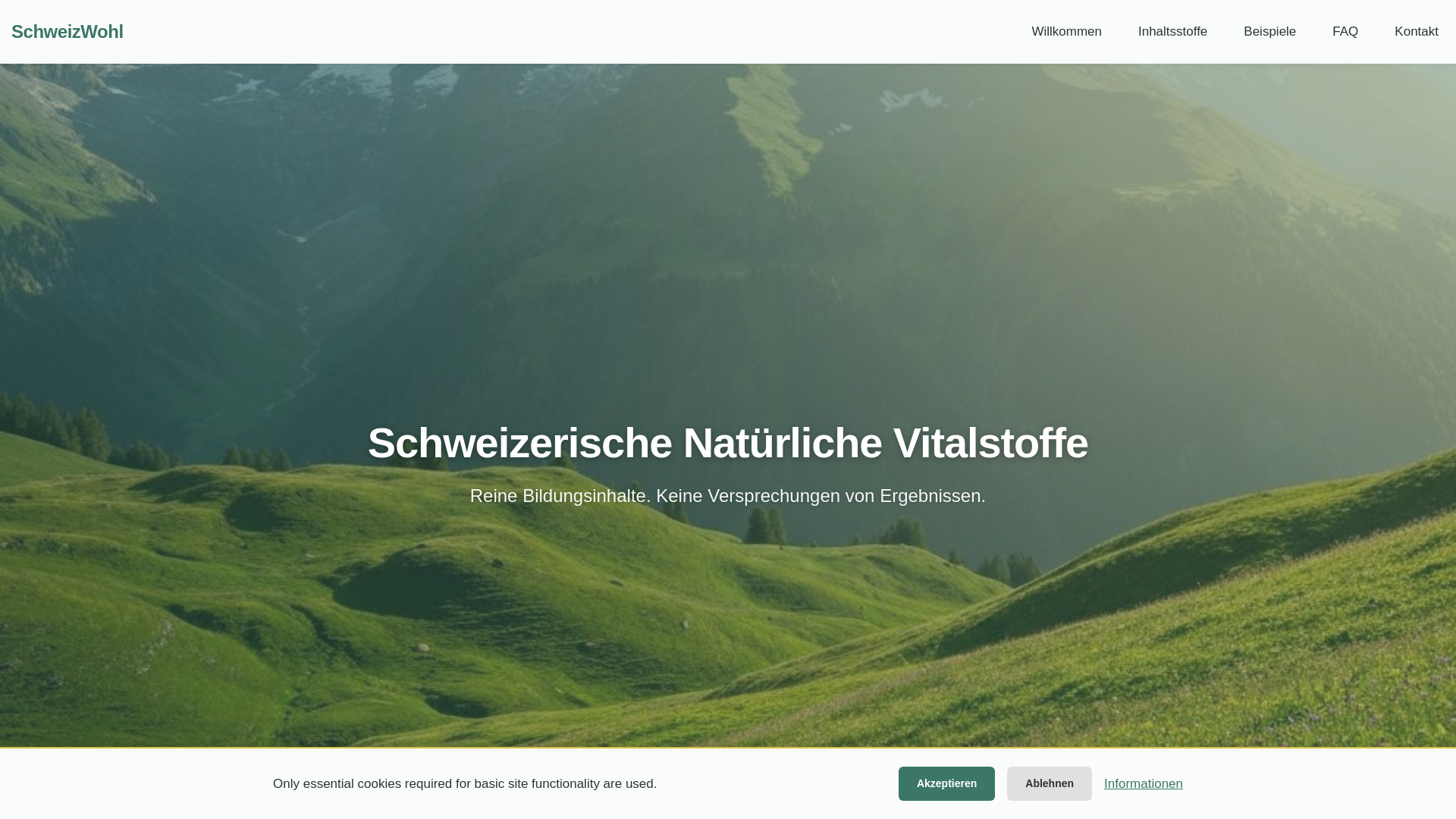 website screenshot of https://schweizwohl.info/