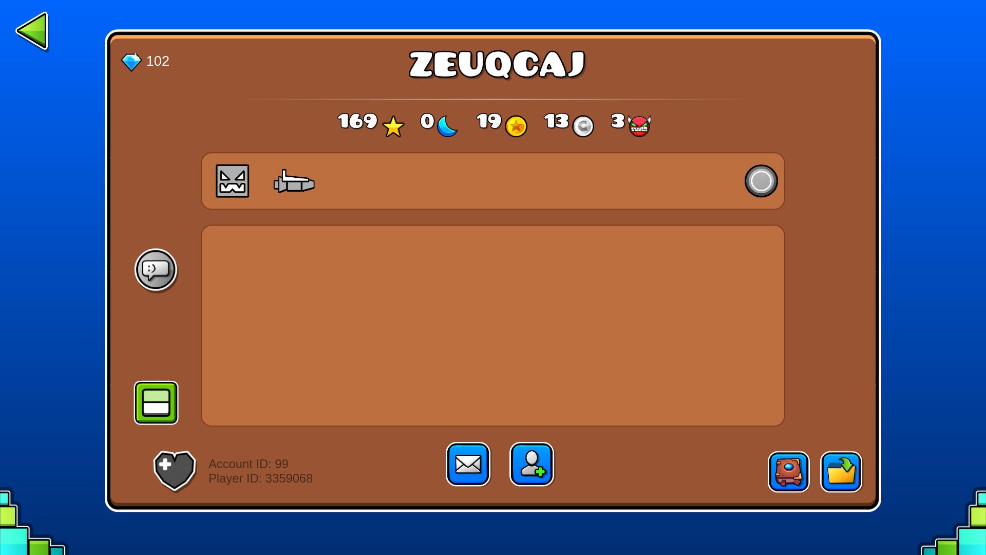 website screenshot of https://gdbrowser.com/u/99glrs