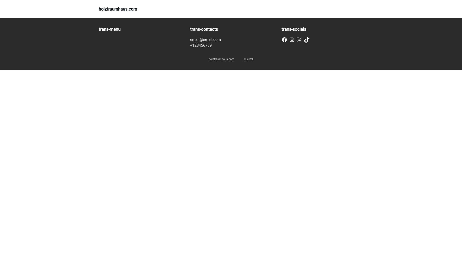 website screenshot of https://holztraumhaus.com/