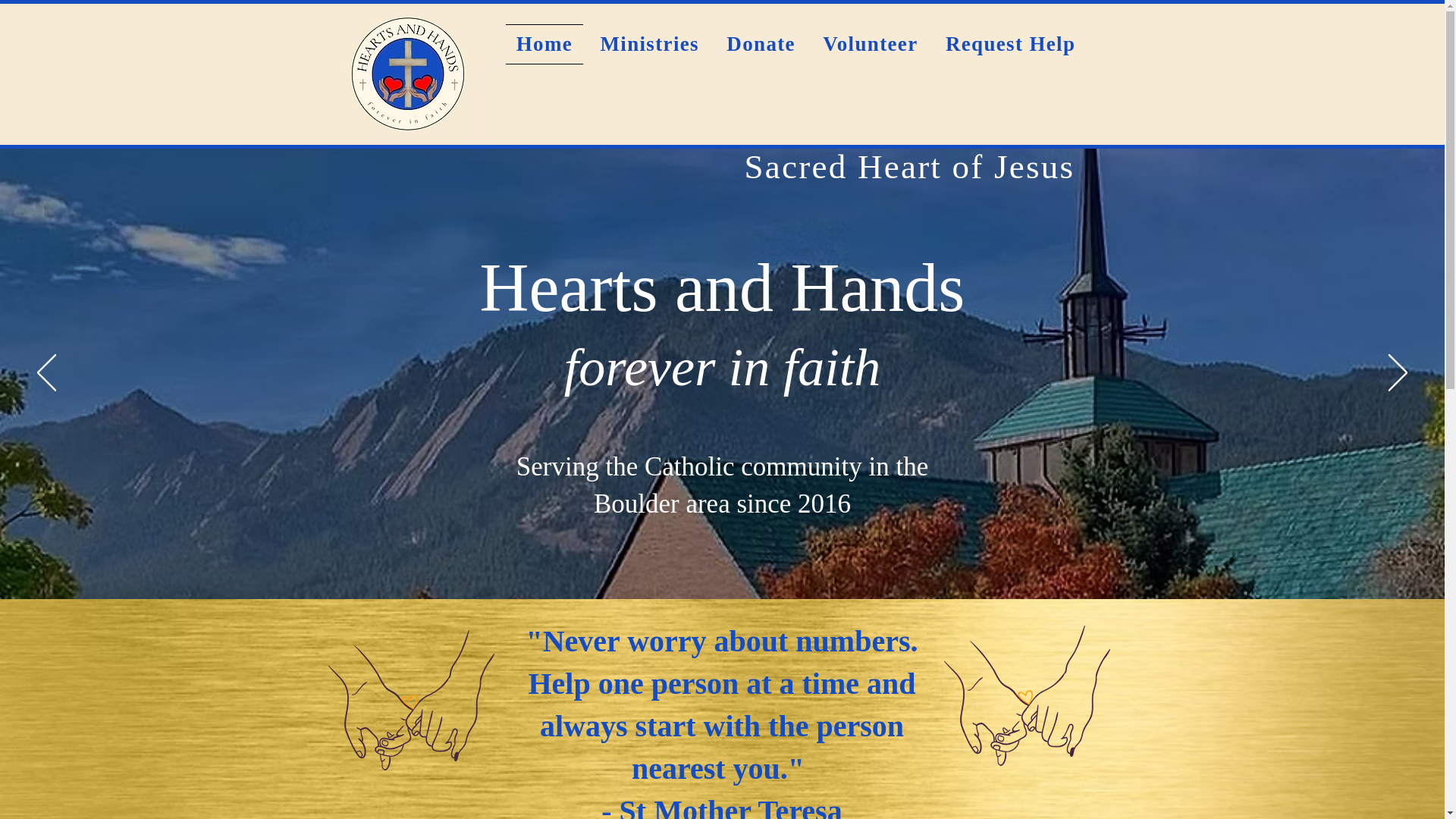 website screenshot of https://heartsandhandsinfaith.org/