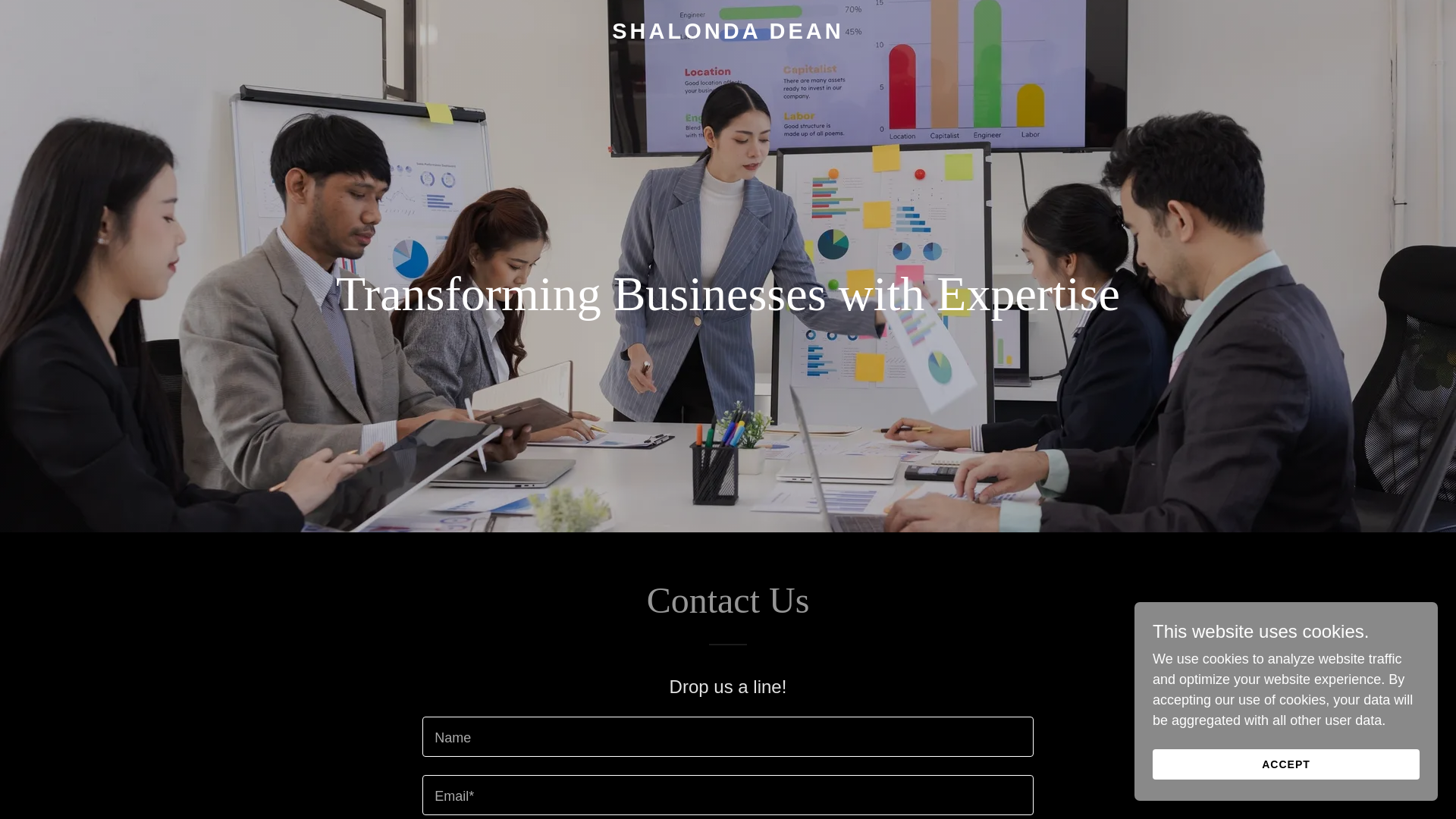 website screenshot of https://shalondadean.com/