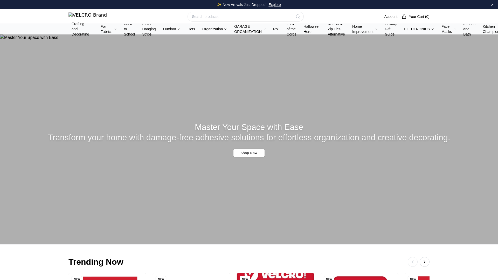 website screenshot of https://thevelcrobrand.shop/