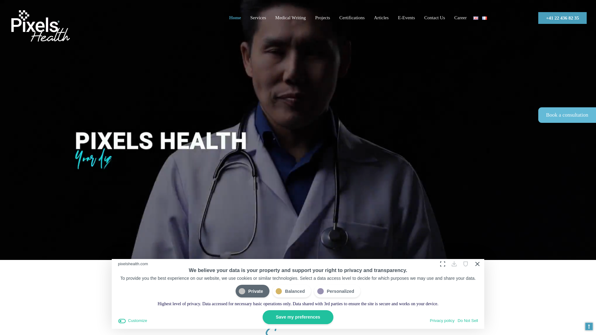 website screenshot of https://pixelhealth.fr/