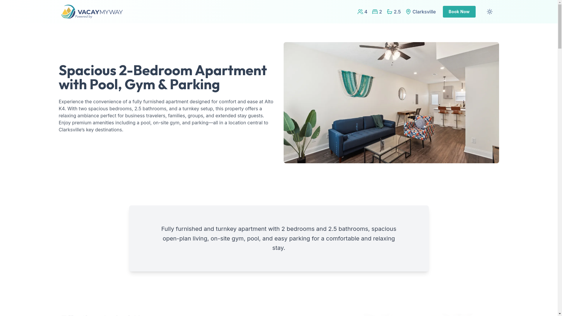 website screenshot of https://restfulcville.rentals/
