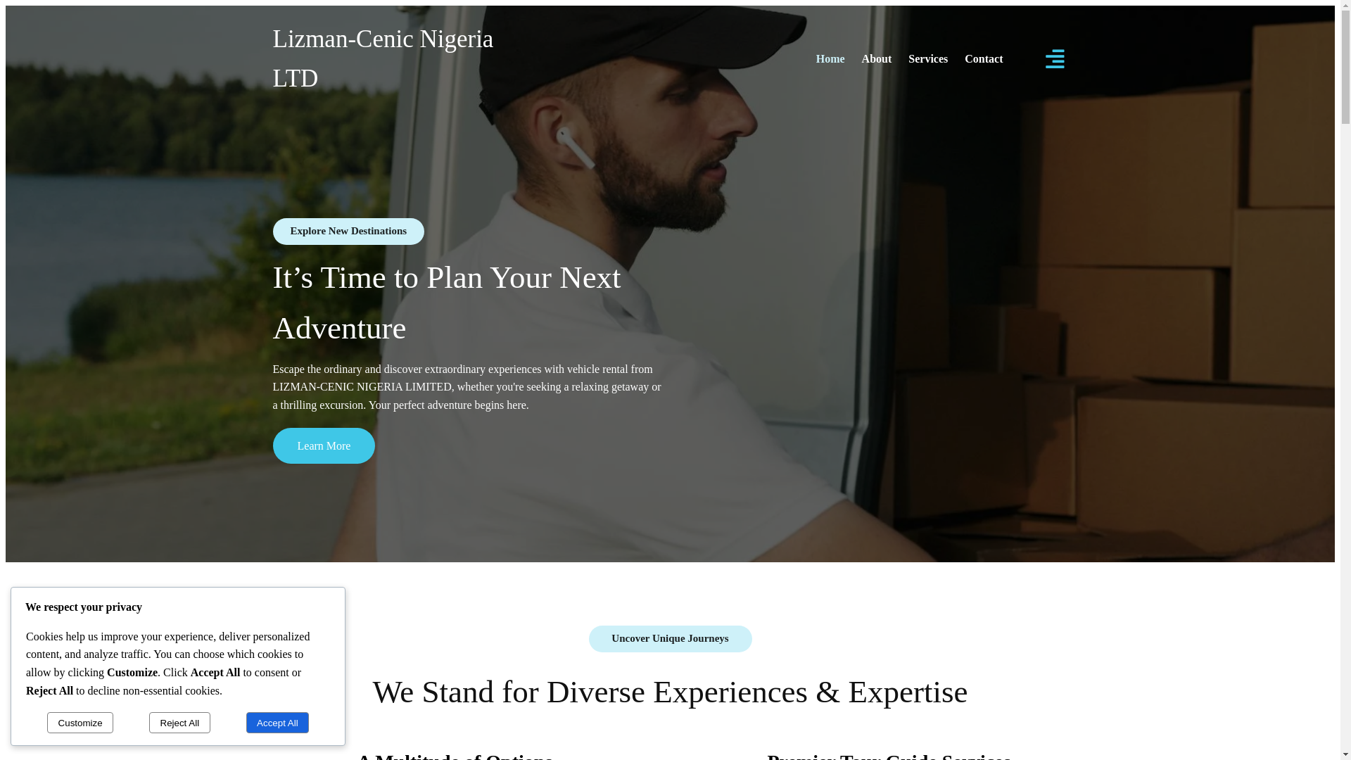 website screenshot of https://lizmancenic.com.ng/