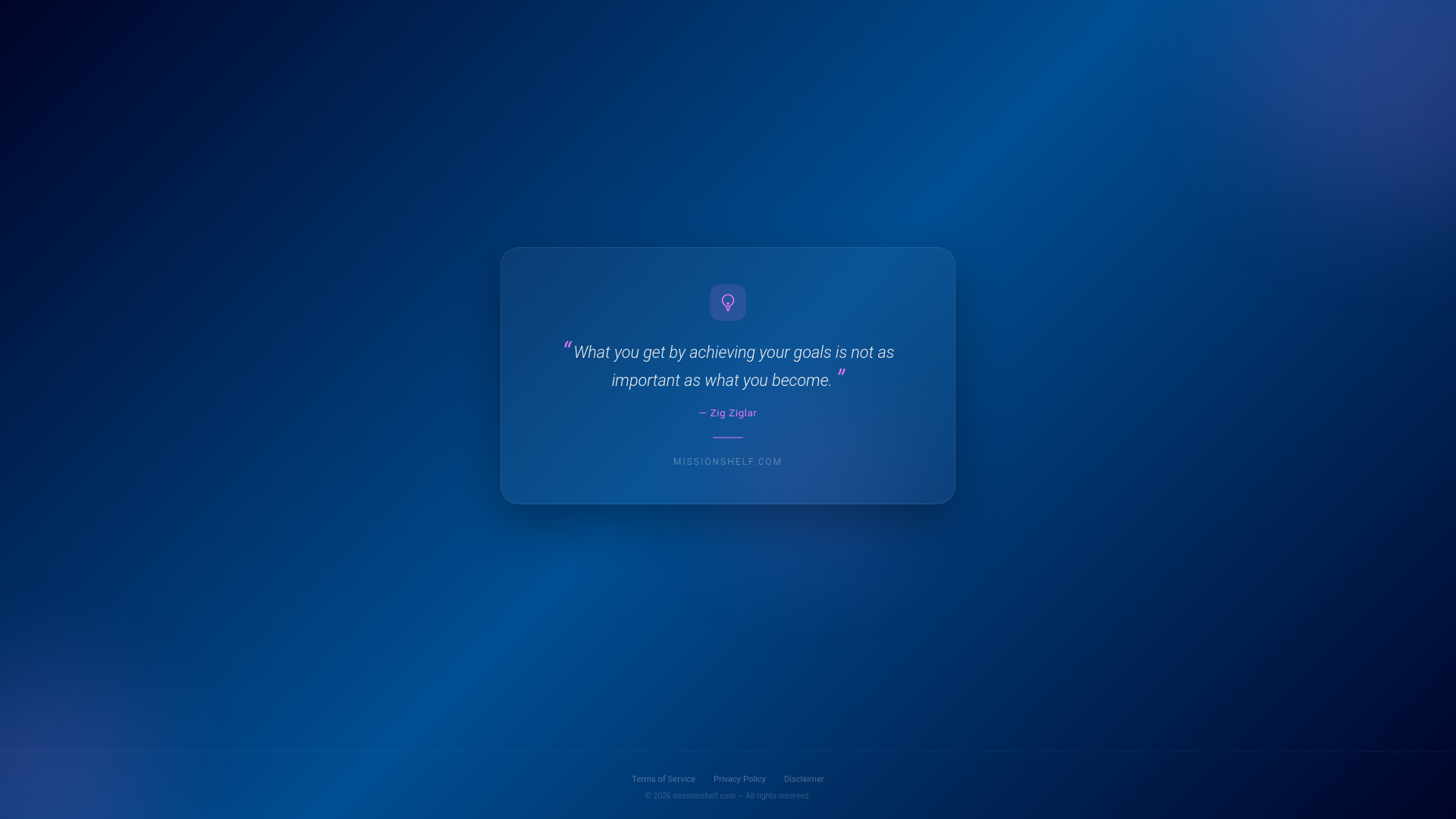 website screenshot of https://missionshelf.com/