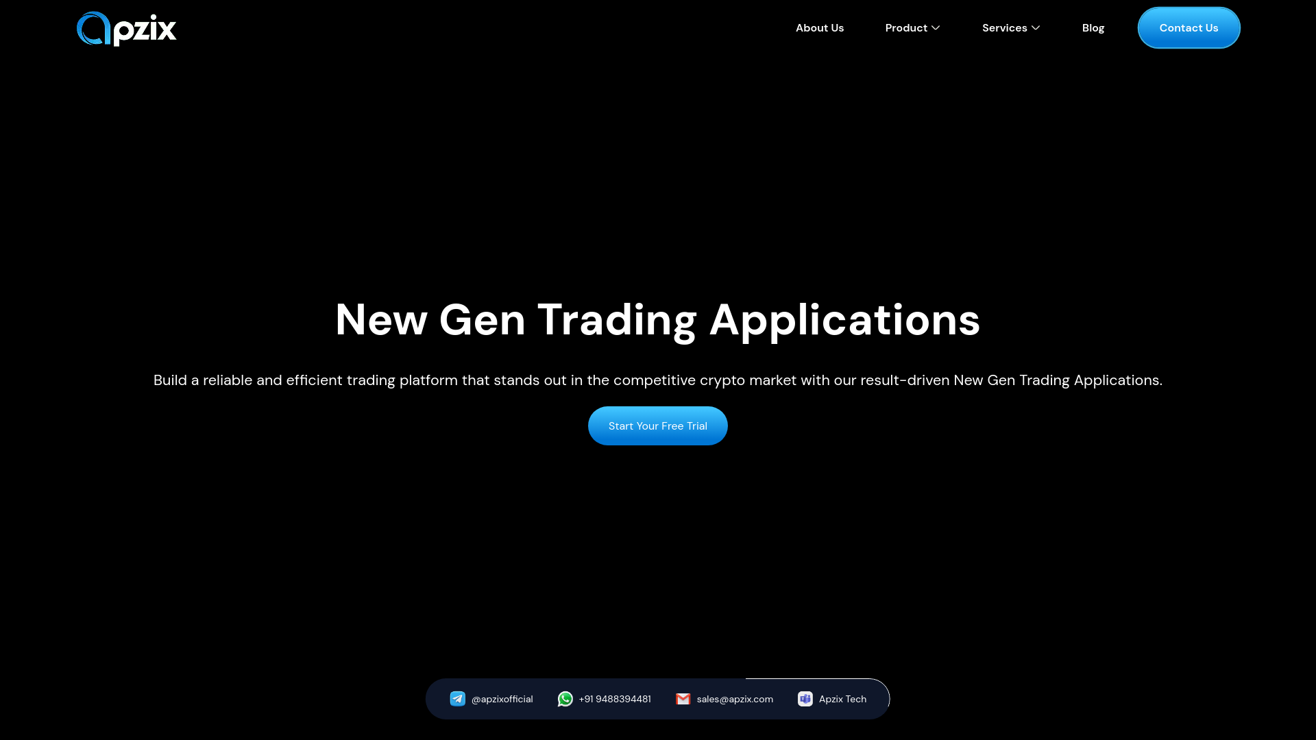 website screenshot of https://www.apzix.com/