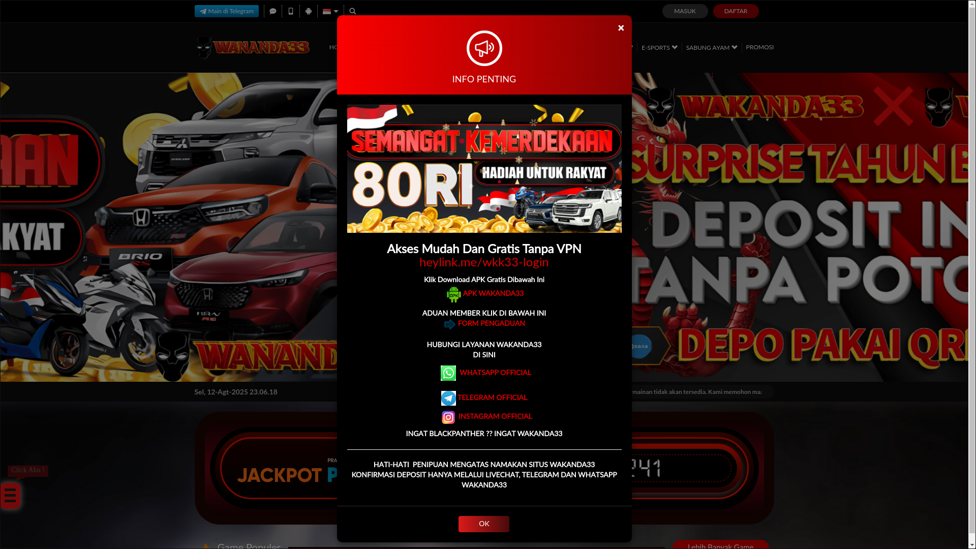 website screenshot of https://wkn33alternatif.yachts/